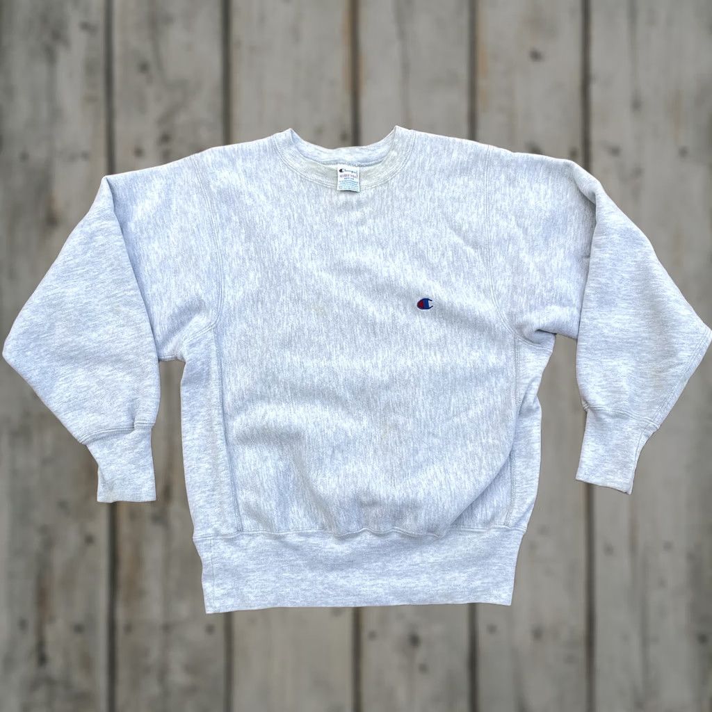 Champion VINTAGE CHAMPION Sweatshirt Heather Gray REVERSE WEAVE Crewneck MEDIUM USA Logo 90s Mens Size US M / EU 48-50 / 2 - 1 Thumbnail