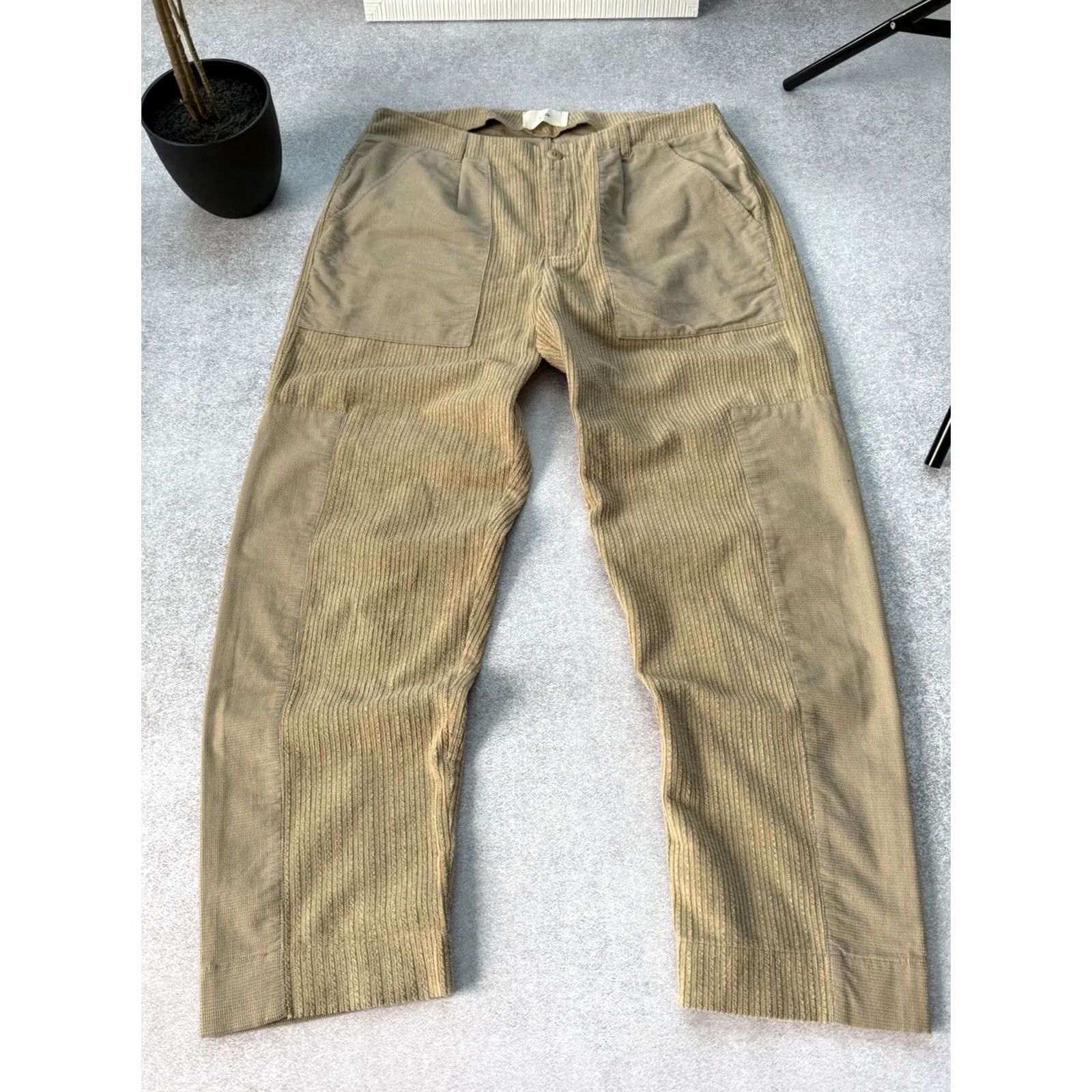 Folk VINTAGE Folk Corduroy Beige Chino Pants Men L Beige Folk Pants 90s Mens Size US 33 - 4 Thumbnail