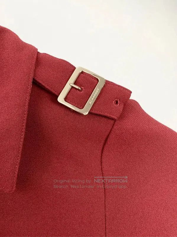 Burberry Burberry Wine Red Long Coat for Women. Size S / US 4 / IT 40 - 3 Thumbnail