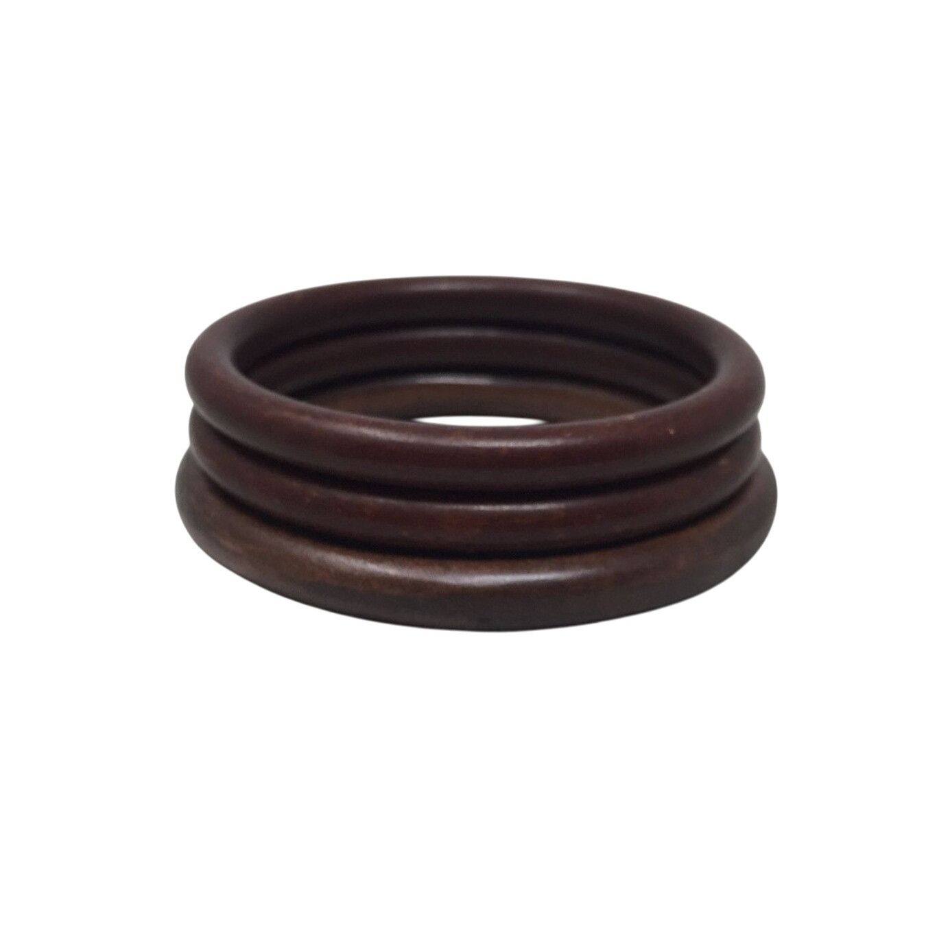 Other Set of 3 Women's Brown Wooden Bangle Bracelets (One Size) Size ONE SIZE - 2 Thumbnail