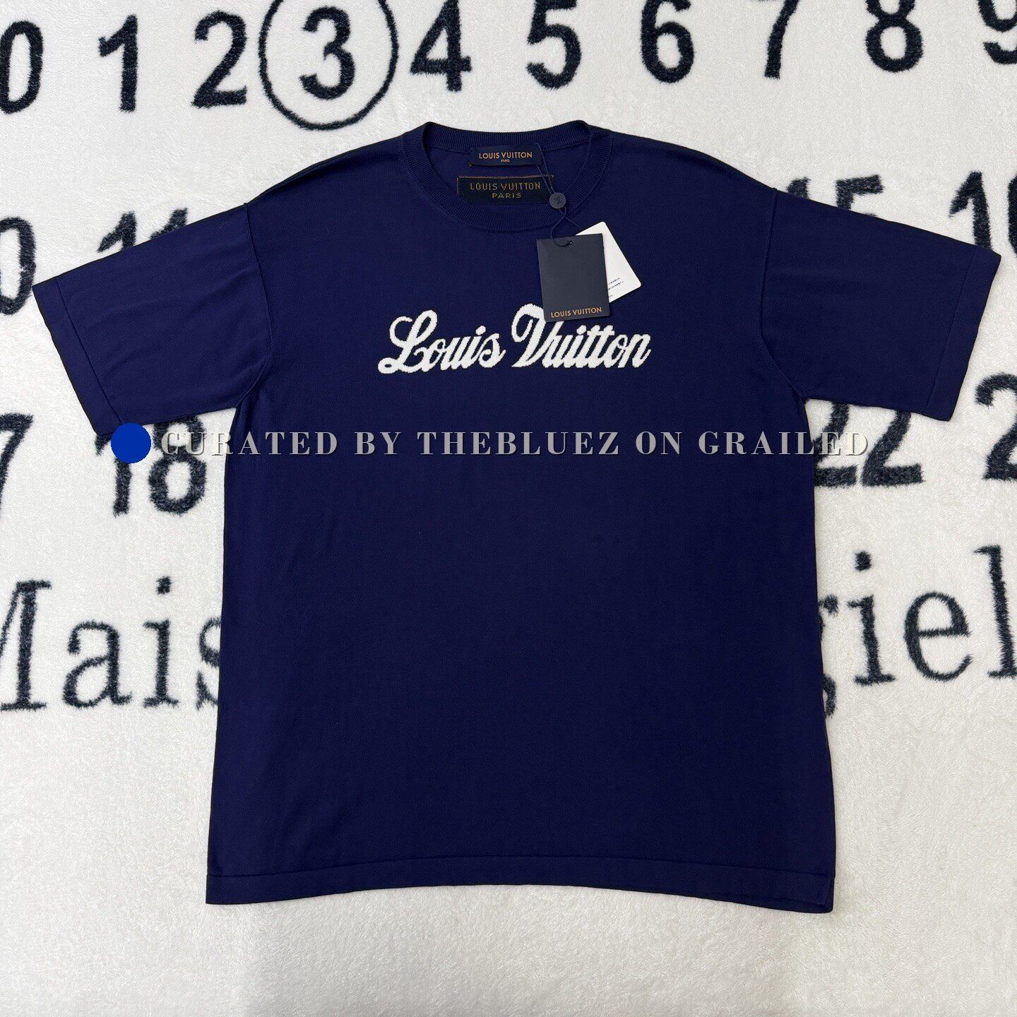 Louis Vuitton Louis Vuitton Purple Logo Knit T-Shirt Size US L / EU 52-54 / 3 - 1 Thumbnail
