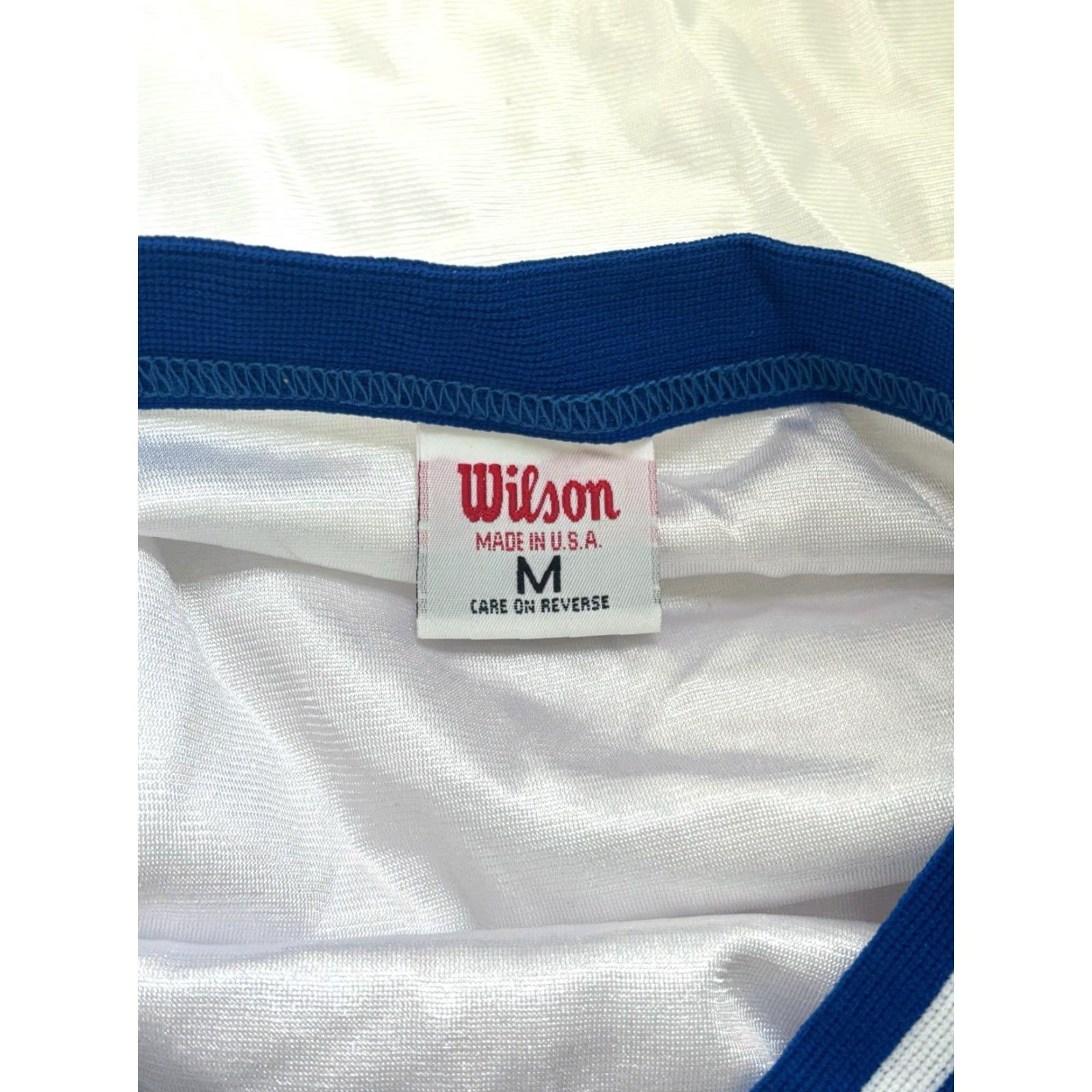 Wilson VINTAGE Wilson Jersey Tank Mens M NWT NOS 90s USA Made White Royal Blue Basketball Sleeveless 33" Long 21" Across Athletic Muscle Mens Size US M / EU 48-50 / 2 - 4 Thumbnail