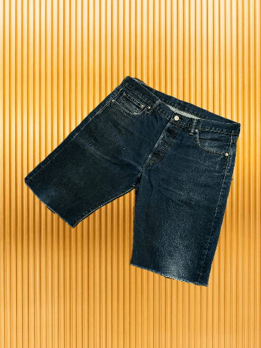 Levi's × Vintage Vintage Y2K Levis 501 Avant Garde faded Denim Logo Shorts Size US 34 / EU 50 - 1 Thumbnail