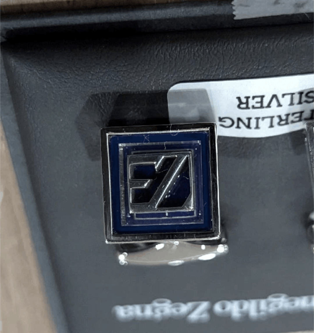Ermenegildo Zegna Zegna Sterling Silver/Enamel Square Logo Cufflinks Size ONE SIZE - 2 Thumbnail