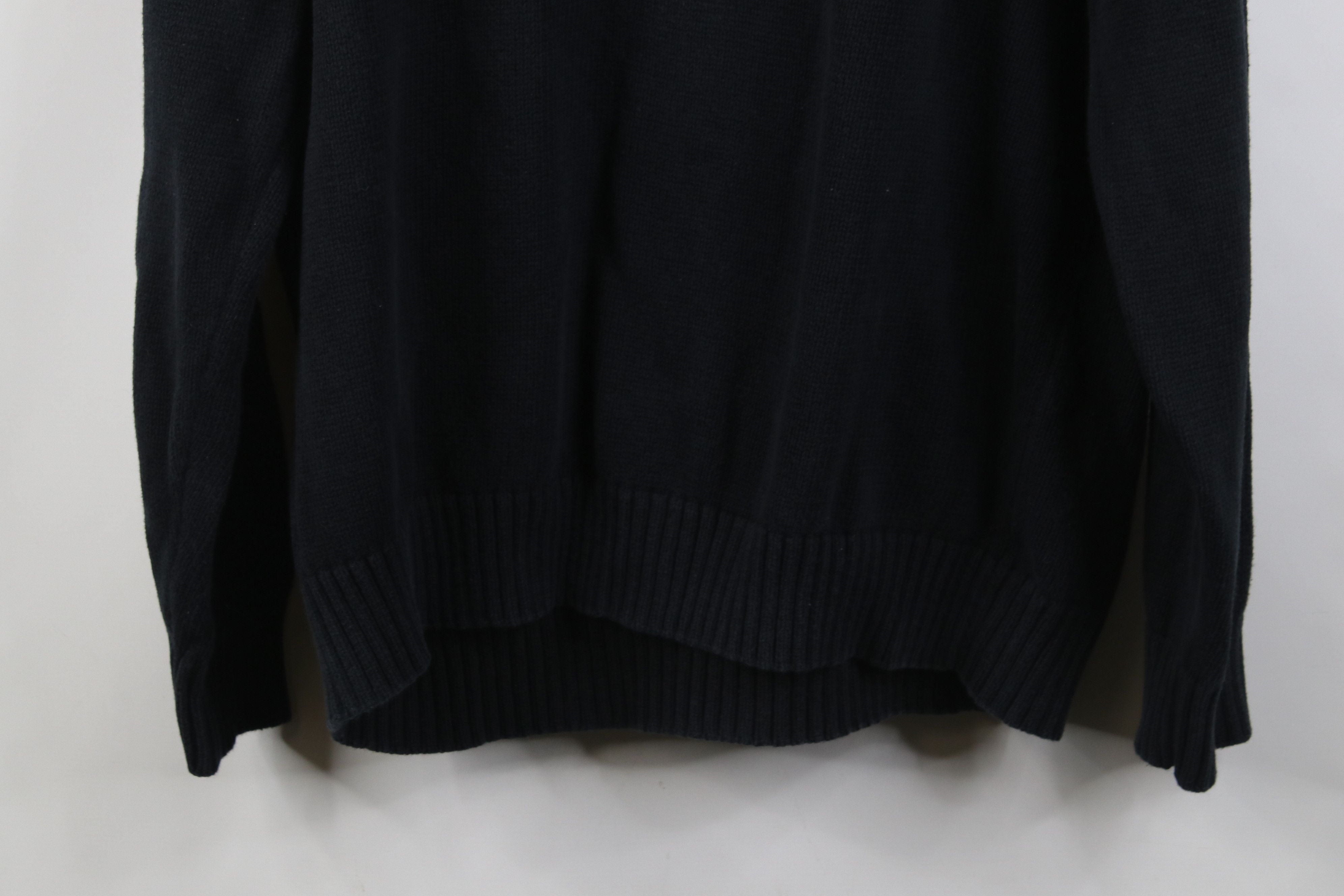 Vintage Vintage 90s Streetwear Blank Knit Crewneck Sweater Black Size US L / EU 52-54 / 3 - 11 Thumbnail