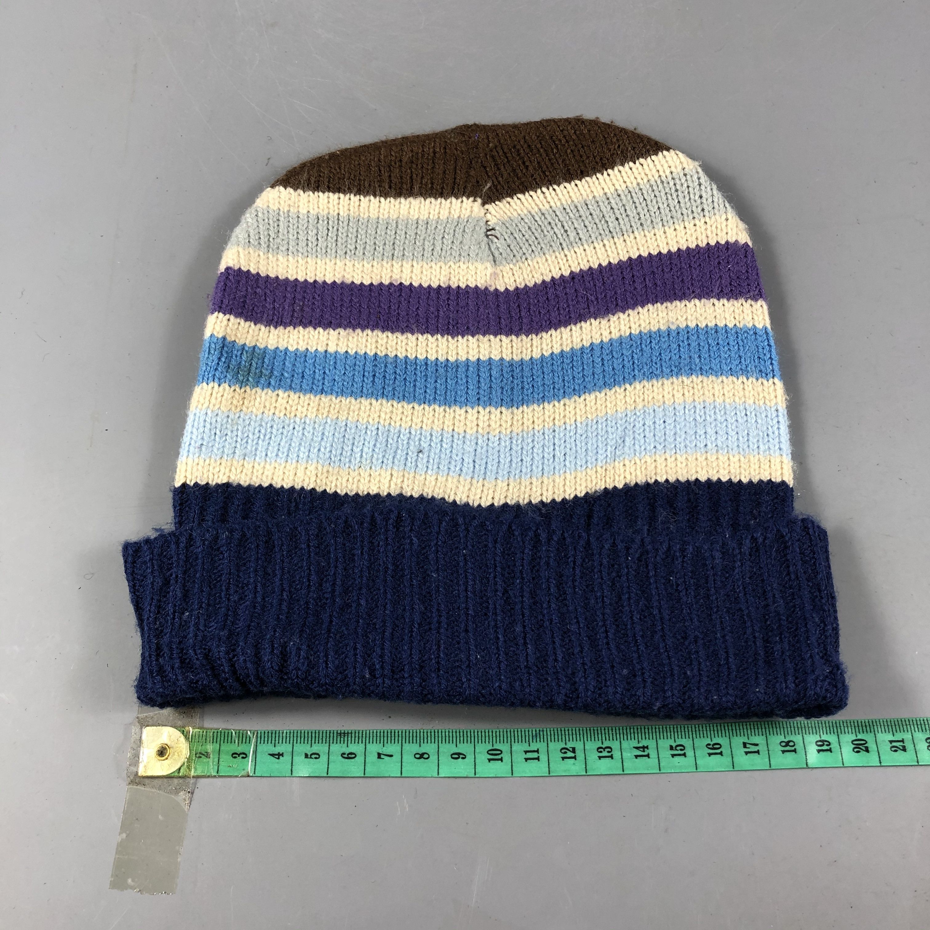 Vintage Unknown Striped Fisherman Beanie Snowcap Snow Hat B750 Size ONE SIZE - 3 Thumbnail