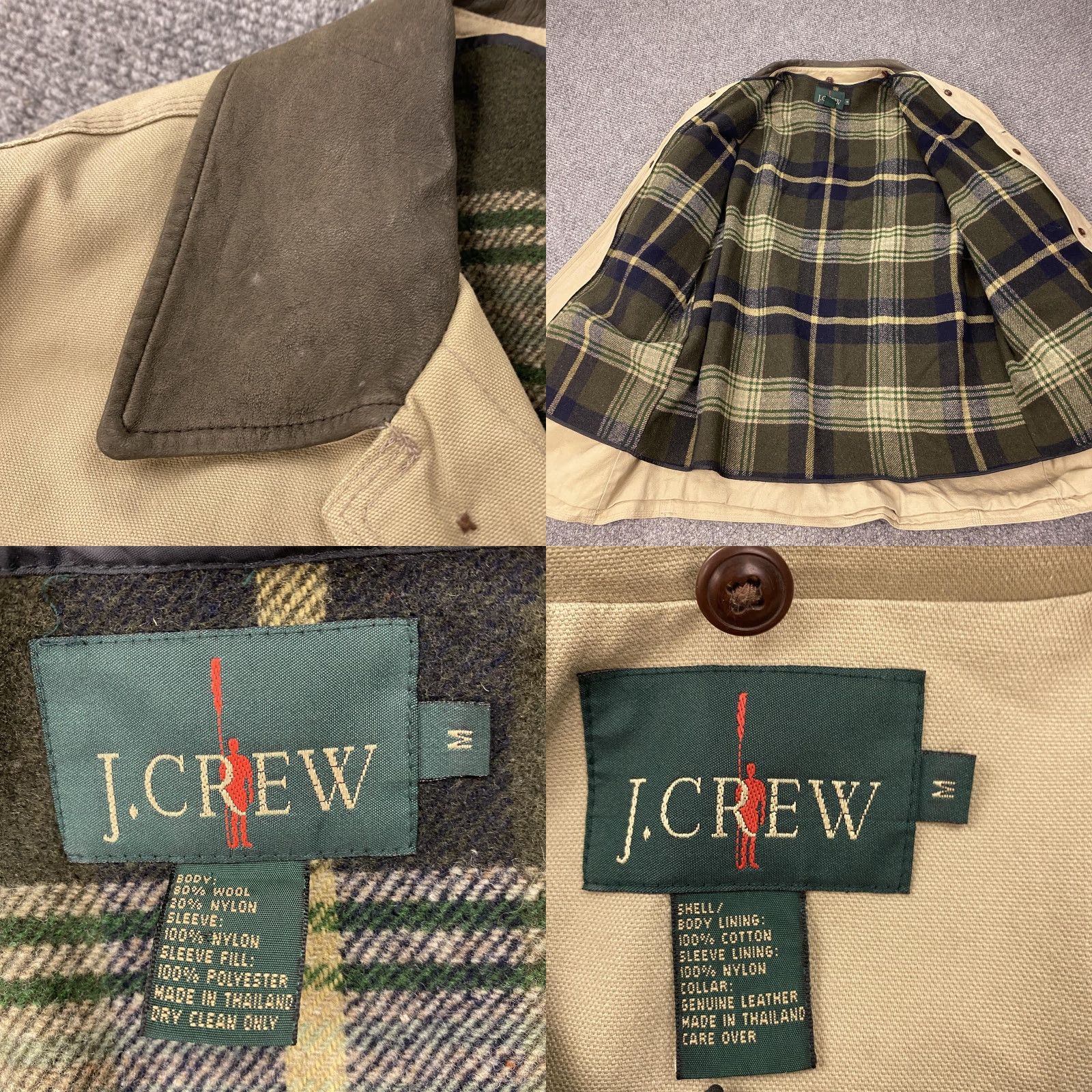 J.Crew J. Crew Oarsman Coat Mens M Beige Canvas Wool Liner Coat Jacket Overcoat Casual Travel Workwear Button Size US M / EU 48-50 / 2 - 8 Thumbnail