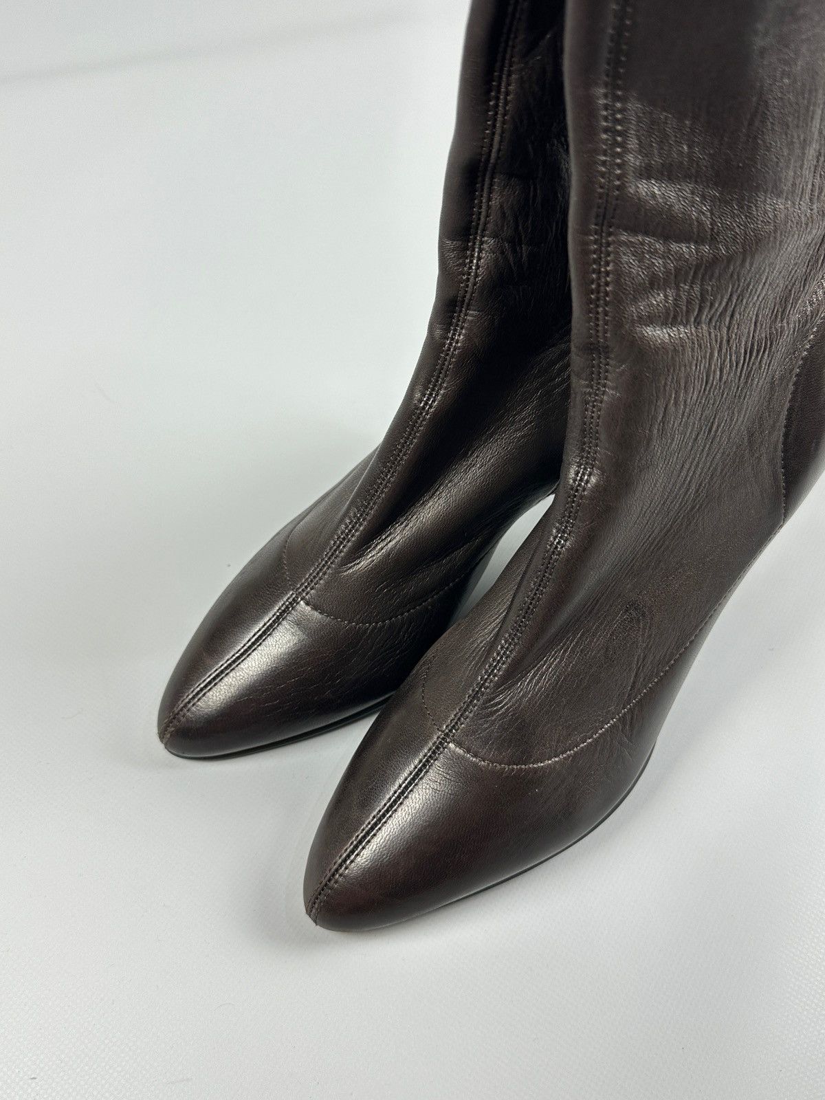 Prada Vintage Prada Soft Brown Leather Nappa Stretch Heels Boots Size US 6 / IT 36 - 6 Thumbnail