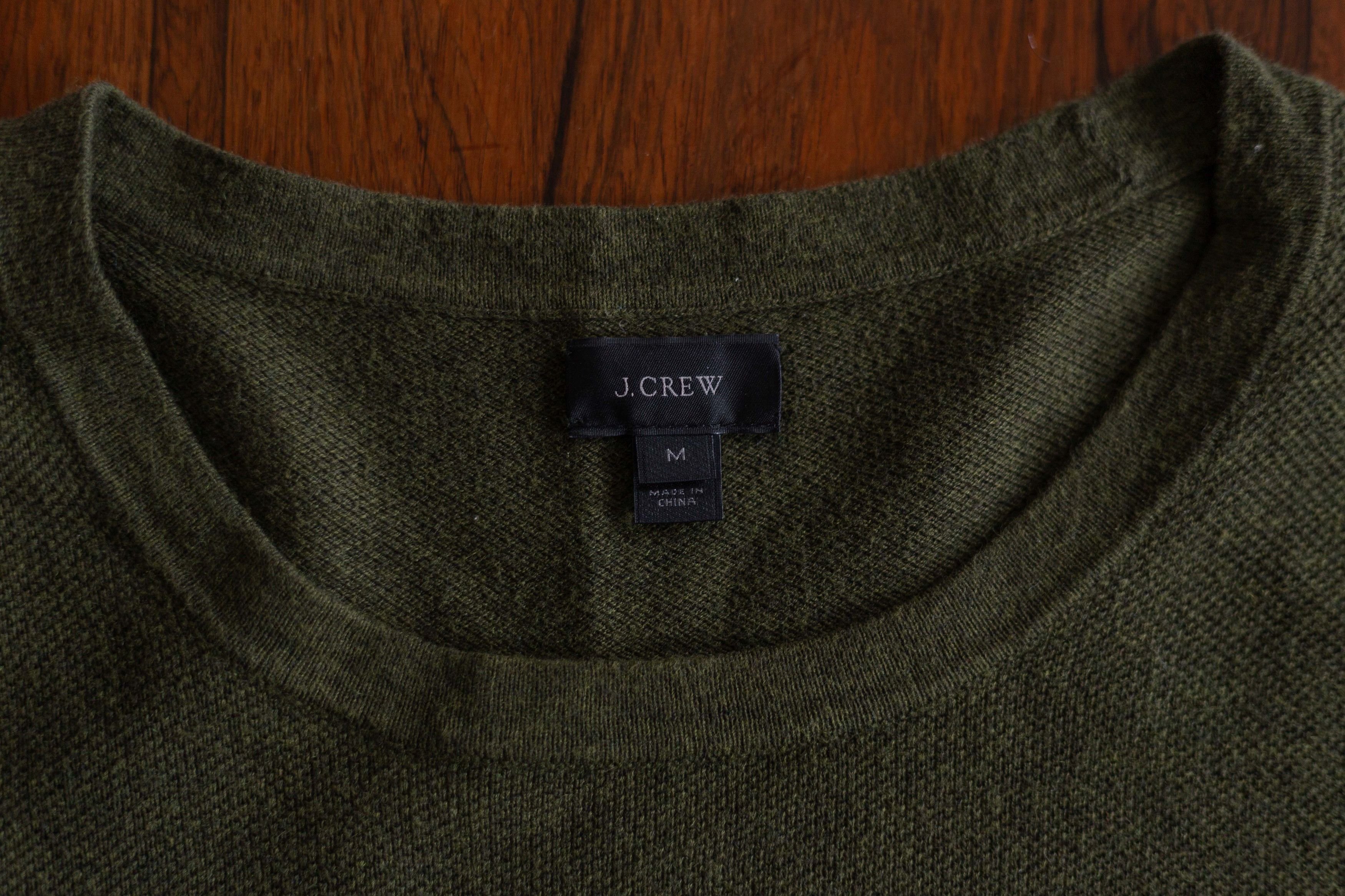 J.Crew J.Crew Men's Olive Green Cotton Cashmere Crewneck Sweater Size US M / EU 48-50 / 2 - 3 Thumbnail