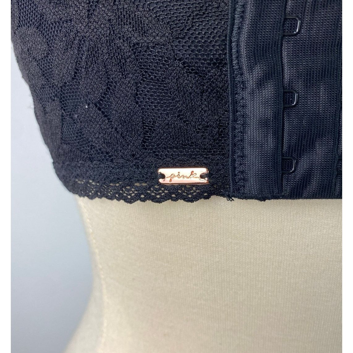 Pink Pink Bra Sz. 34C, Medium, Black w/ Flowers Size ONE SIZE - 4 Thumbnail