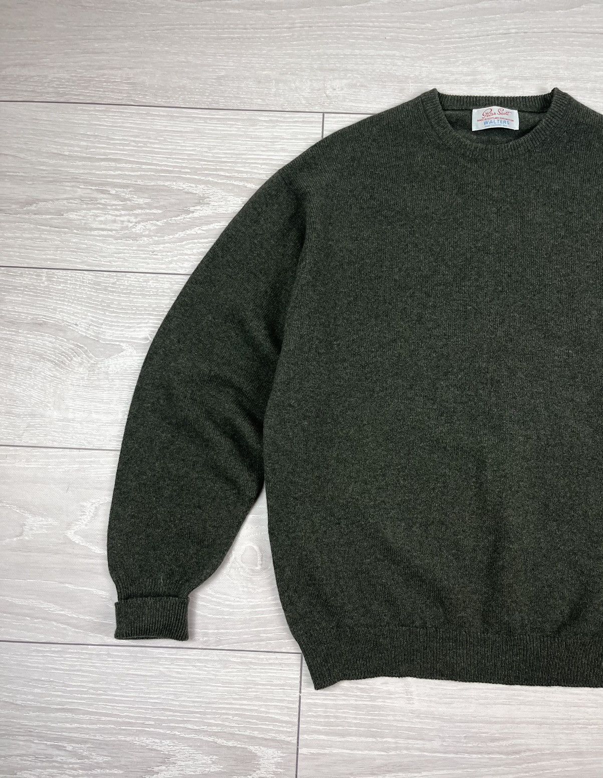 Vintage Peter Scott Walters Oxford Green Wool Knit Sweater Size US L / EU 52-54 / 3 - 11 Thumbnail