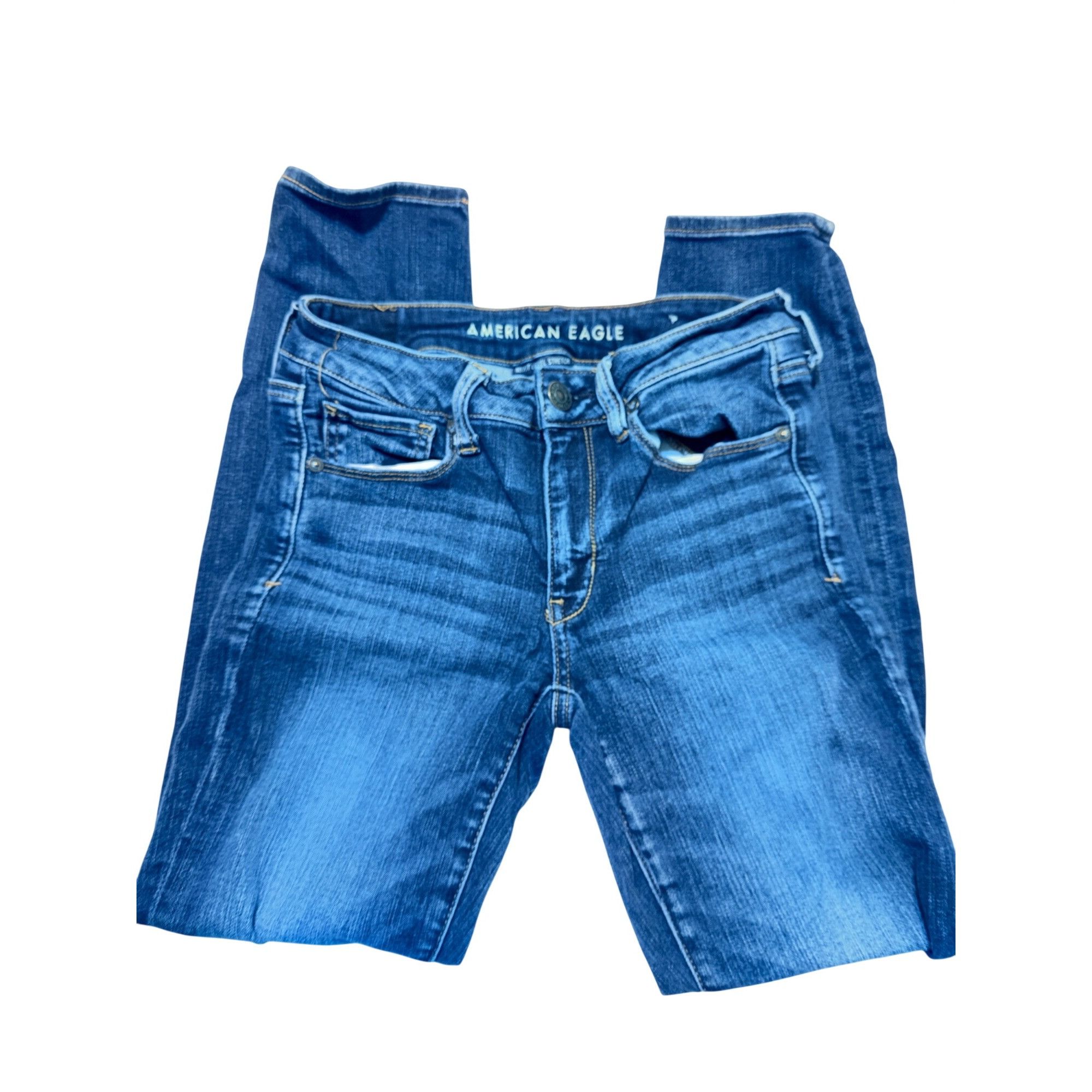 American Eagle Outfitters American Eagle Skinny Jeans Next Level Stretch Blue Denim Si Size 24" / US 00 / IT 34 - 2 Thumbnail