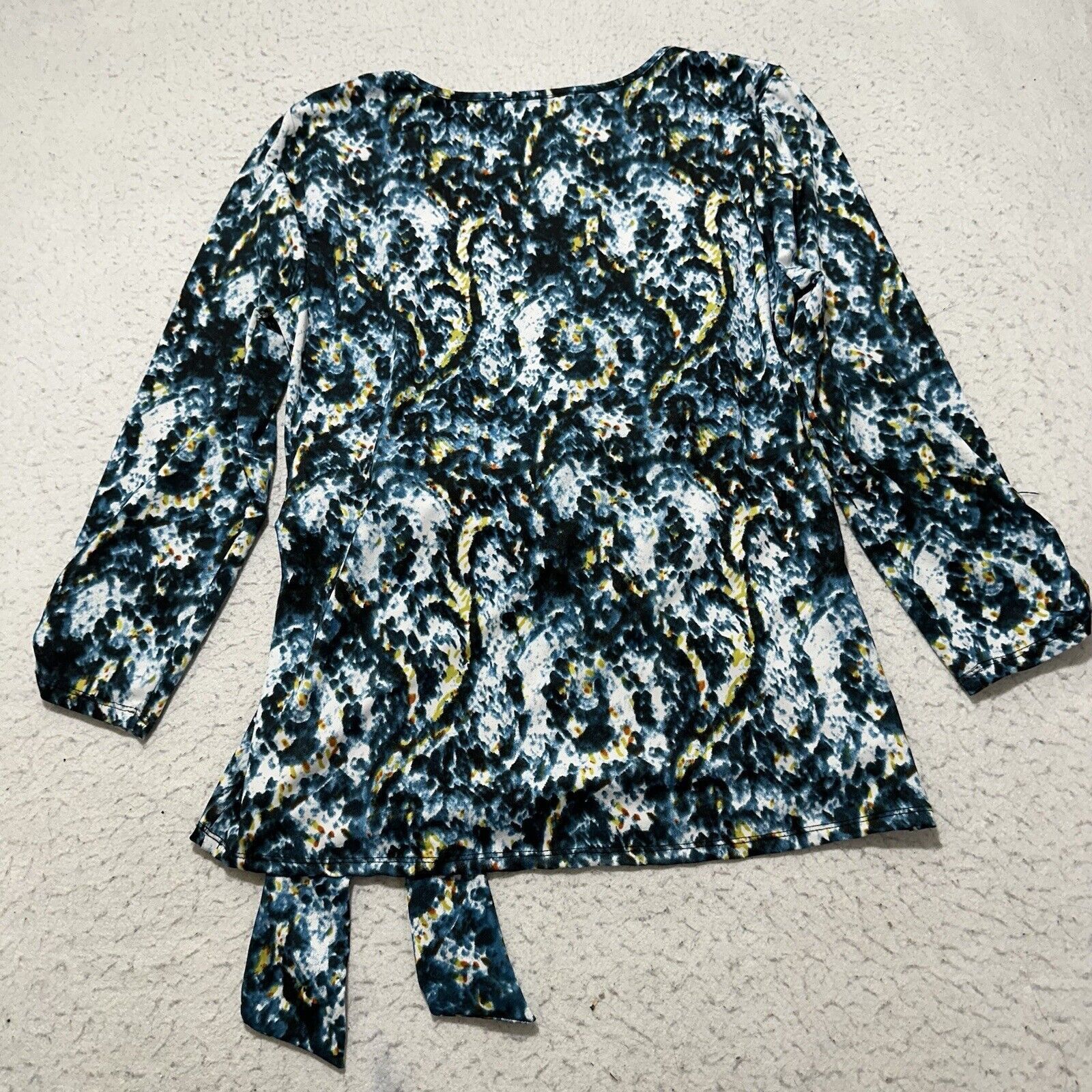 Other Notations Medium Blouse Blue Teal White Pullover Wrap Top Size M / US 6-8 / IT 42-44 - 10 Thumbnail