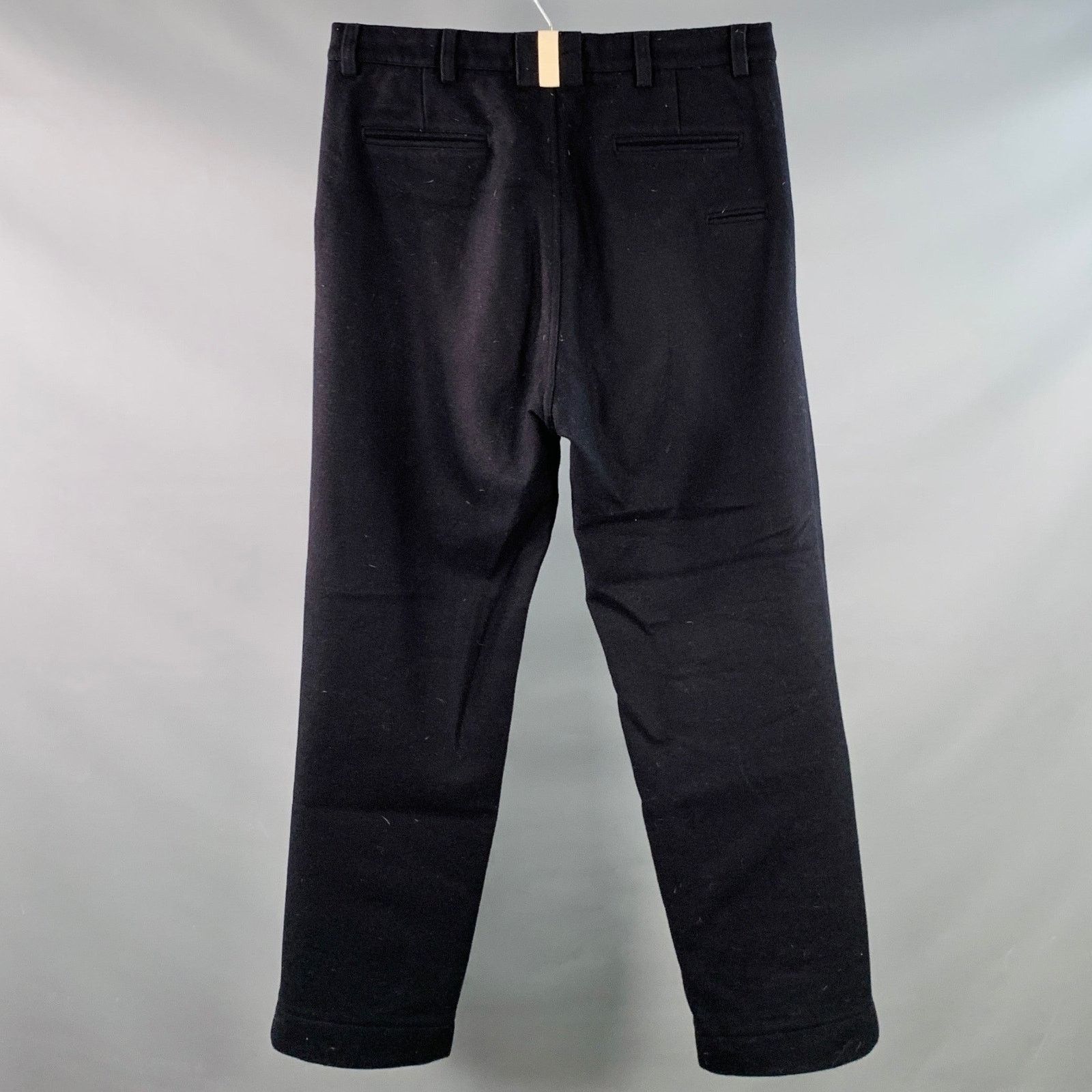 East Harbour Surplus Size 34 Navy Wool Blend Flat Front Straight Dress Pants Size US 34 / EU 50 - 2 Thumbnail