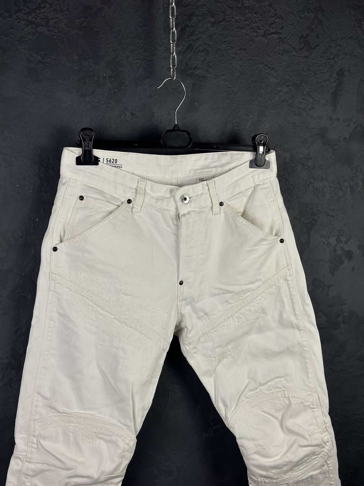 G-Star × Japanese Brand G-Star Raw Denim Biker White Pant Vintage Y2k Hype Rare Size US 30 / EU 46 - 3 Thumbnail