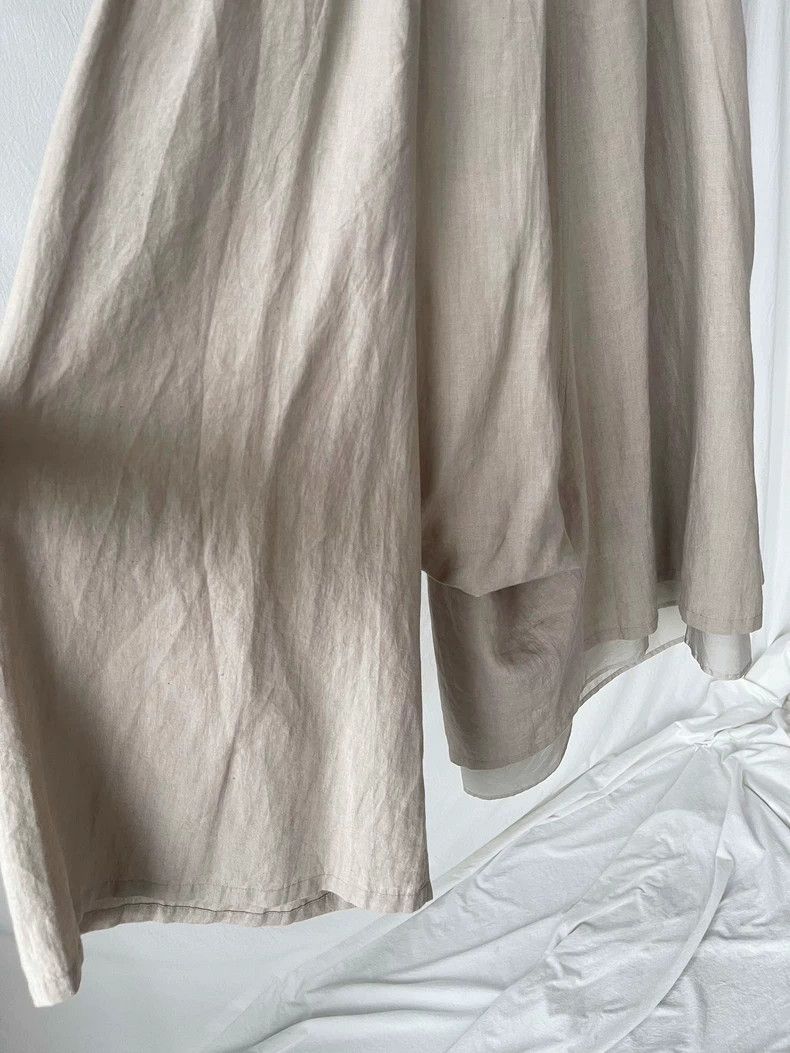 Yohji Yamamoto yohji yamamotoPure linen asymmetric wide-leg pants 2503-Nex Size 25" / US 0 / IT 36 - 8 Thumbnail