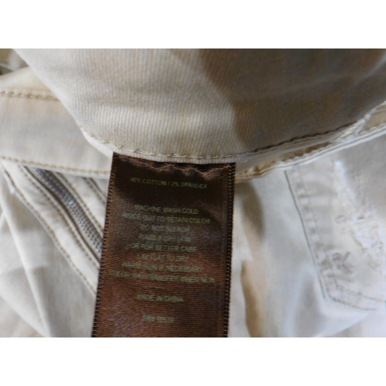 Vintage KUT from The Kloth Jeans Womens 8 Beige Skinny Distressed Zipper Pockets Pants Size 30" / US 8 / IT 44 - 7 Thumbnail