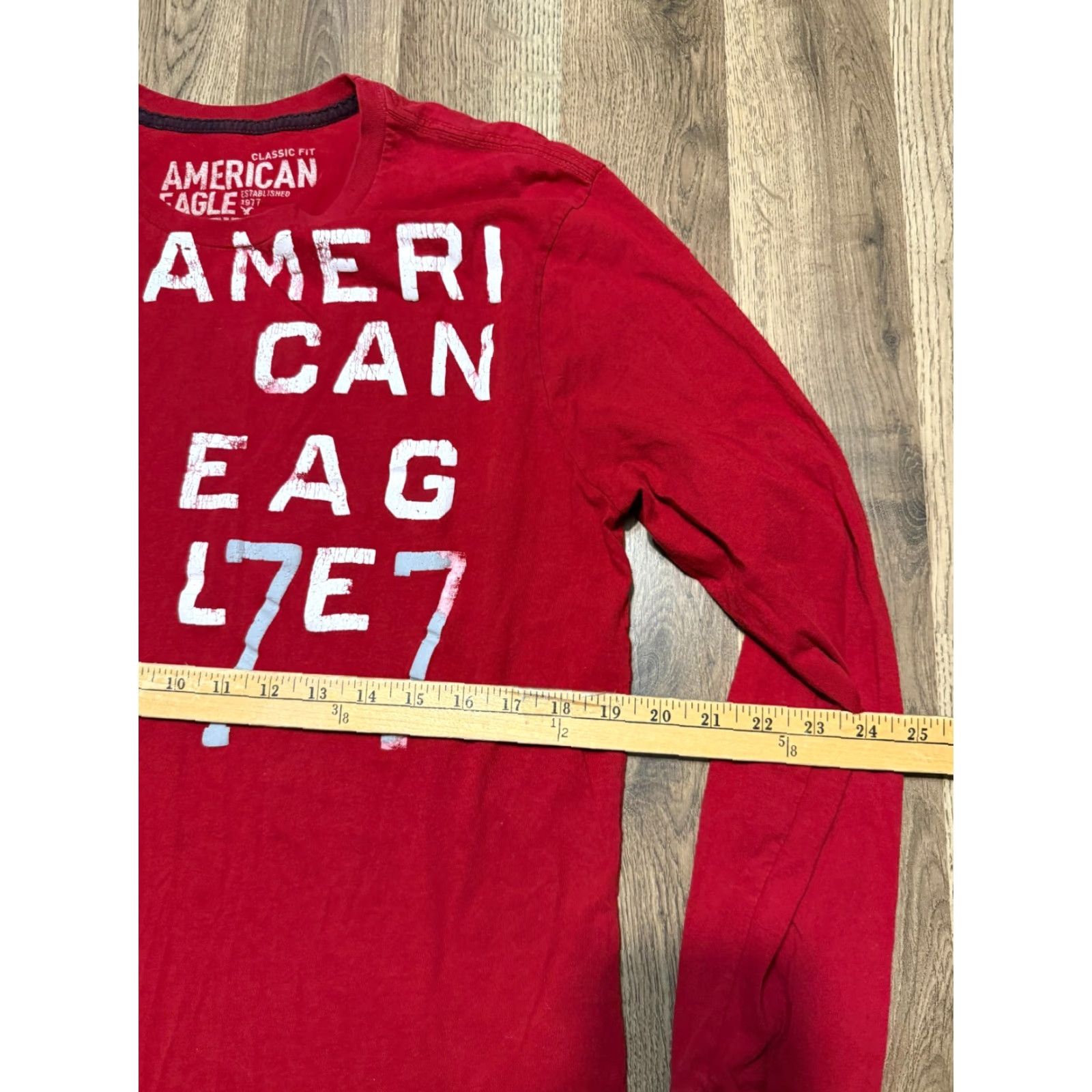 American Eagle Outfitters American Eagle Outfitters Shirts Men's M Red Long Sleeve Crew Neck Logo Print Size US M / EU 48-50 / 2 - 6 Thumbnail