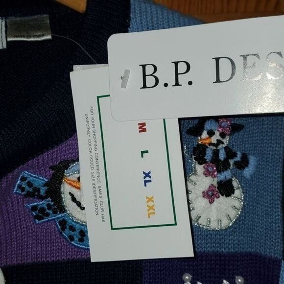 Designer B.P. Design Sz L Blue Embellished & Embroidered Holiday Full Size L / US 10 / IT 46 - 5 Thumbnail