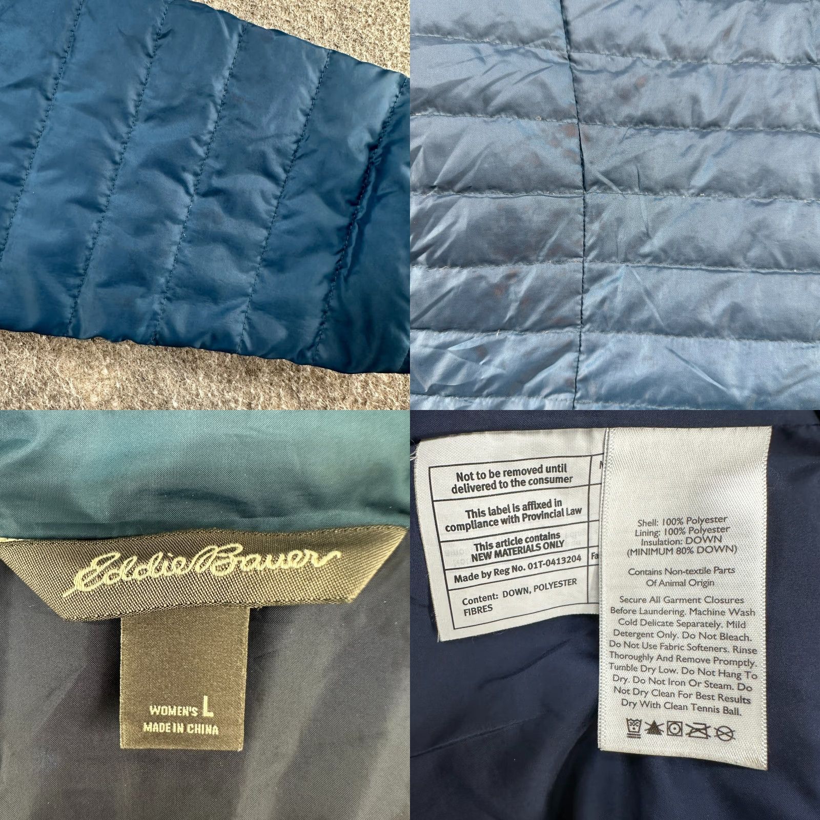 Eddie Bauer Eddie Bauer Jacket Womens L Blue Puffer Down Insulated Zip Nylon Softshell Logo Coat Size L / US 10 / IT 46 - 8 Thumbnail