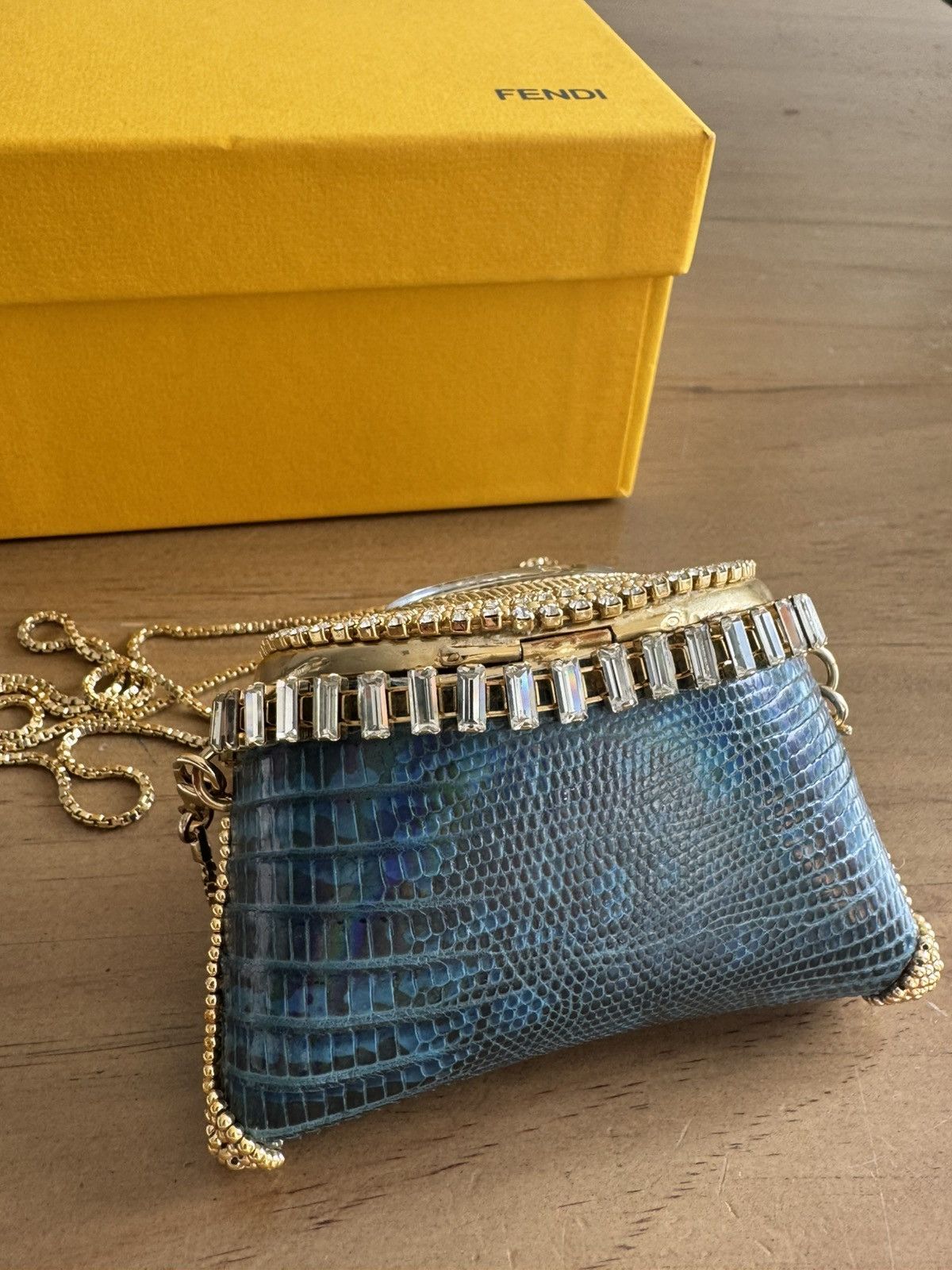 Fendi Vintage Fendi Mini Alligator Purse with Swarovski Crystals Size ONE SIZE - 5 Thumbnail