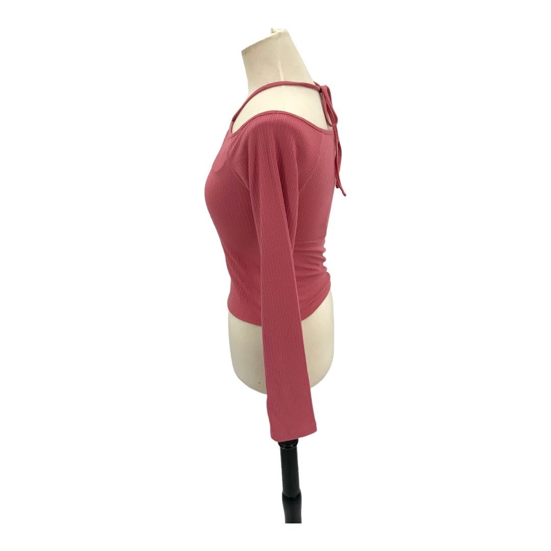 Other Aqua Pink Long Sleeve Cutout Halter Top Medium NWT $58 MSRP Size M / US 6-8 / IT 42-44 - 5 Thumbnail
