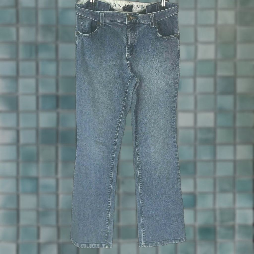 Lands' End Lands' End Jeans Womens Original Fit Modern Waist Boot Leg Denim Blue Size 14 Size 36" / US 14 / IT 50 - 1 Thumbnail
