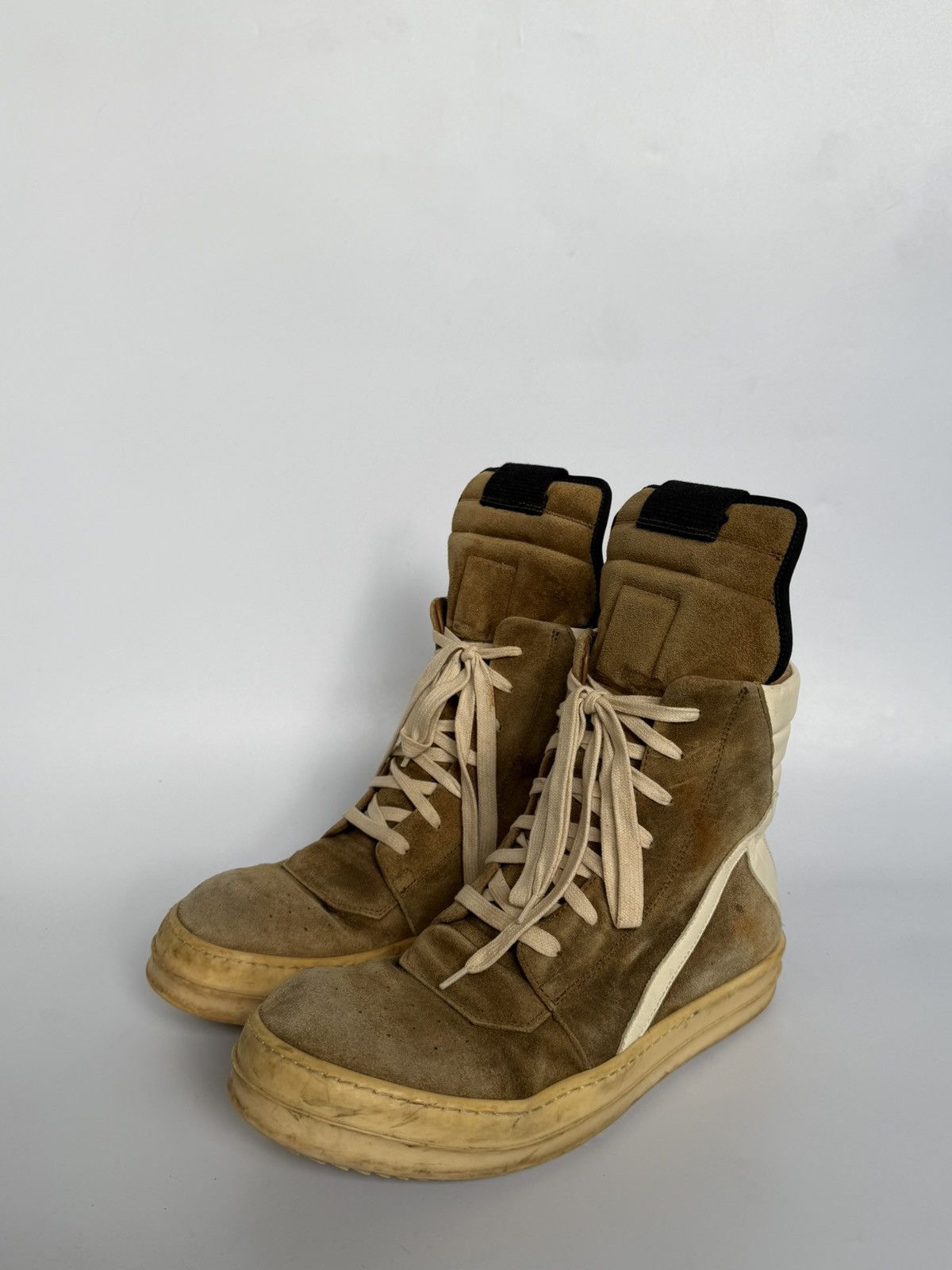 Rick Owens Rick Owens Brown Suede Geobasket Sneakers Size US 8.5 / EU 41-42 - 2 Thumbnail