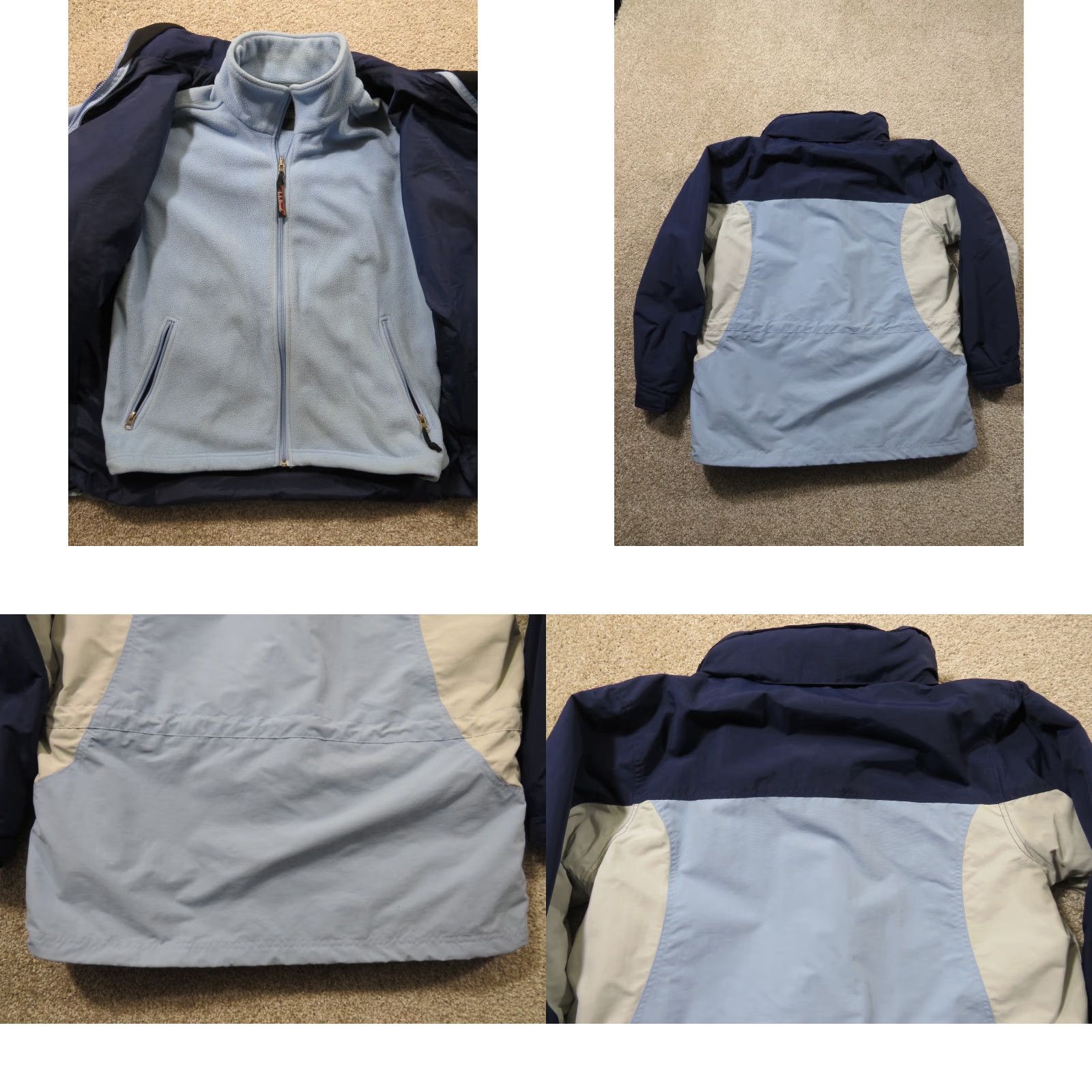 Vintage VINTAGE LL Bean 3-in-1 Jacket Women L Blue Outdoor Coat Hooded Zip Pockets Mid-Length 90s Urban Winter Fall Spring Mens? Size L / US 10 / IT 46 - 8 Thumbnail