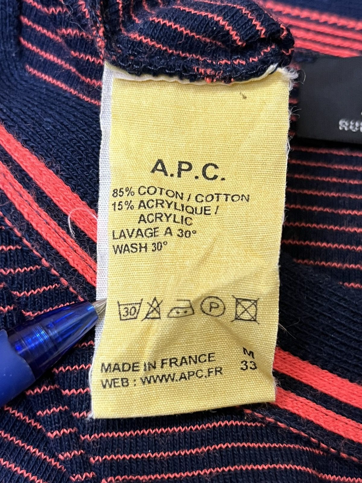 A.P.C. NICE🔥A.P.C PARIS RUE DE FLEURUS STRIPED TEE SHIRT Size US M / EU 48-50 / 2 - 9 Thumbnail