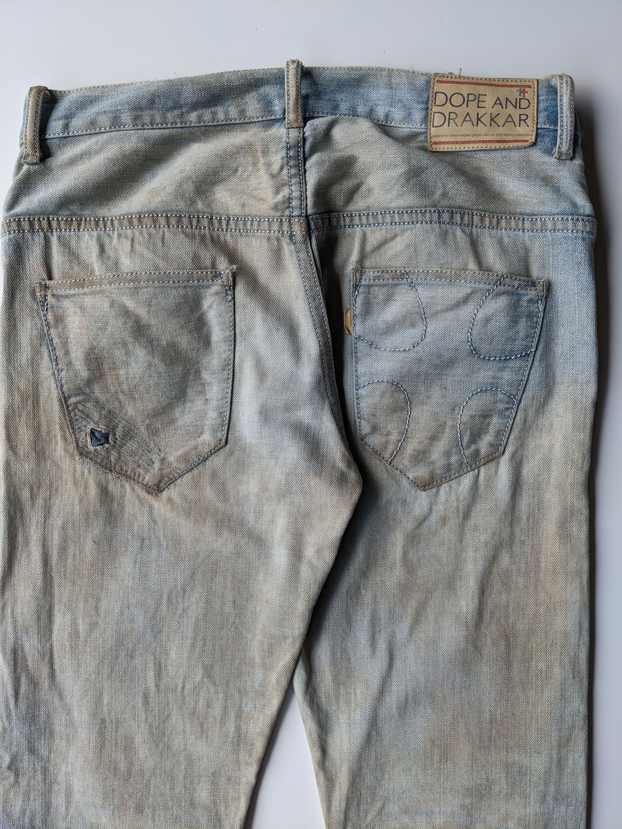 Japanese Brand Dope & Drakkar mudwash sashiko selvedge jeans Size US 33 - 5 Thumbnail
