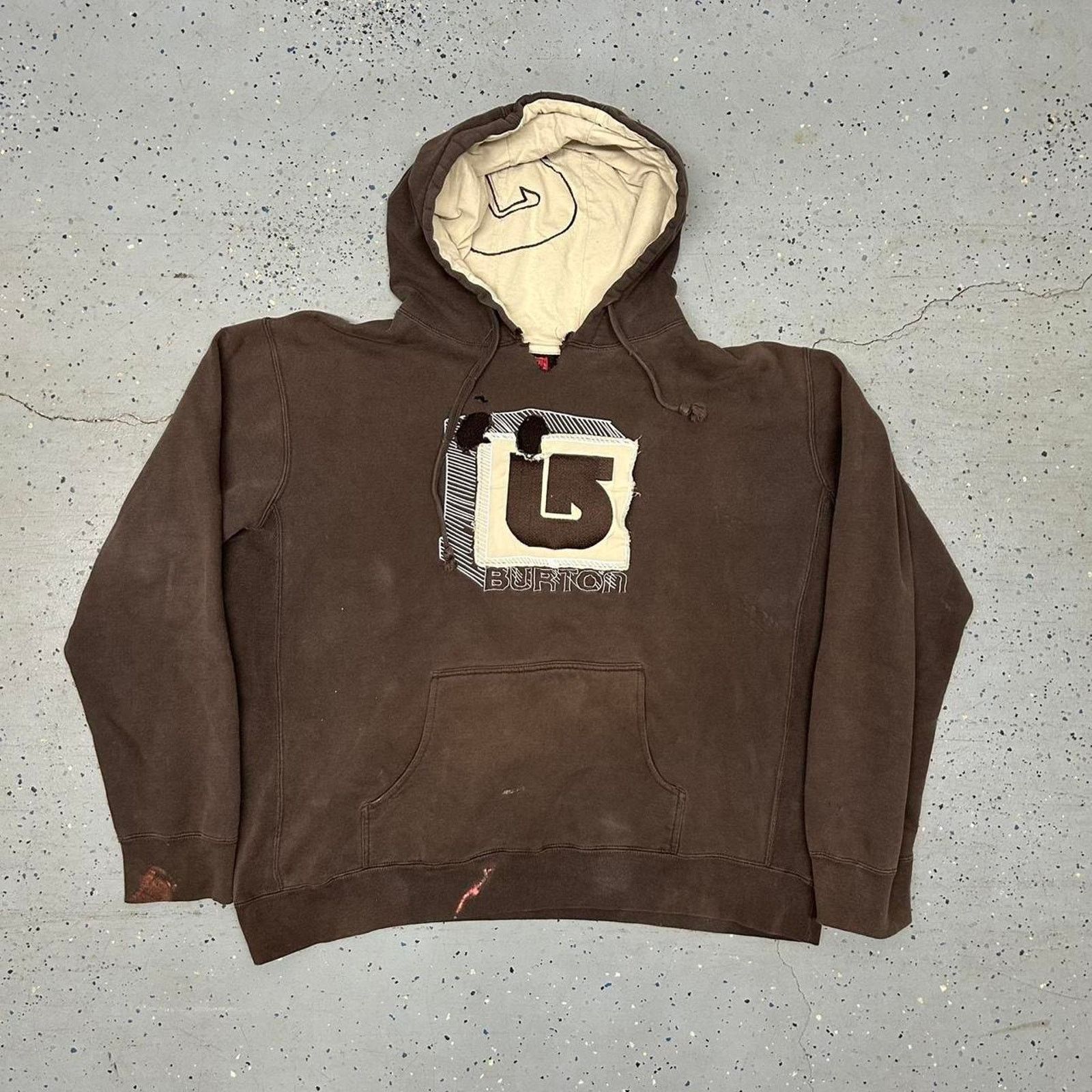Burton VTG Brown Burton snowboard hoodie with a distressed look Size US XL / EU 56 / 4 - 3 Thumbnail