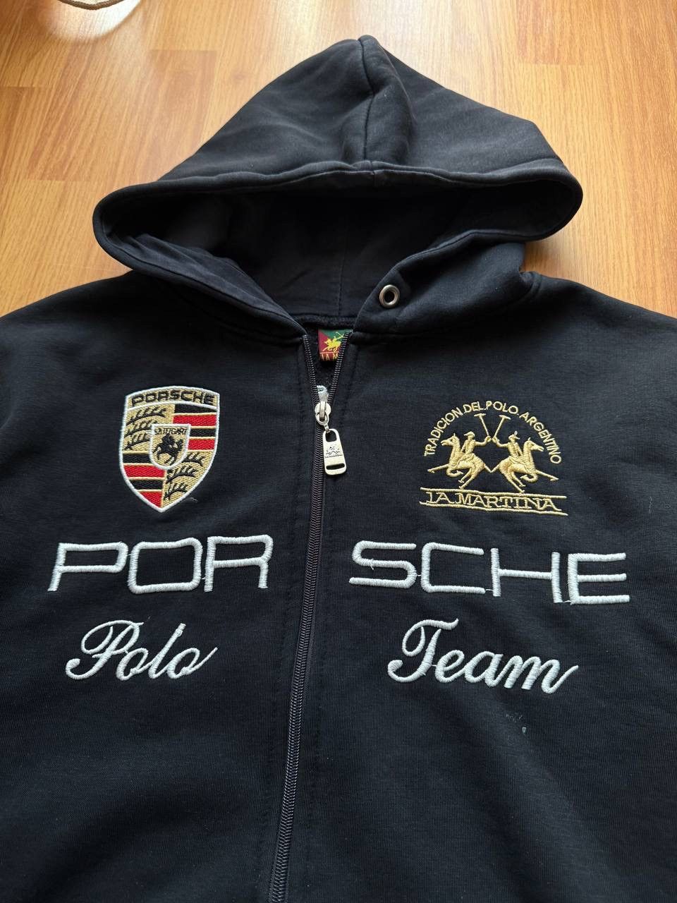 La Martina Vintage Porshe La Martina Black Zip Hoodie Sweatshirt Size US XL / EU 56 / 4 - 9 Thumbnail