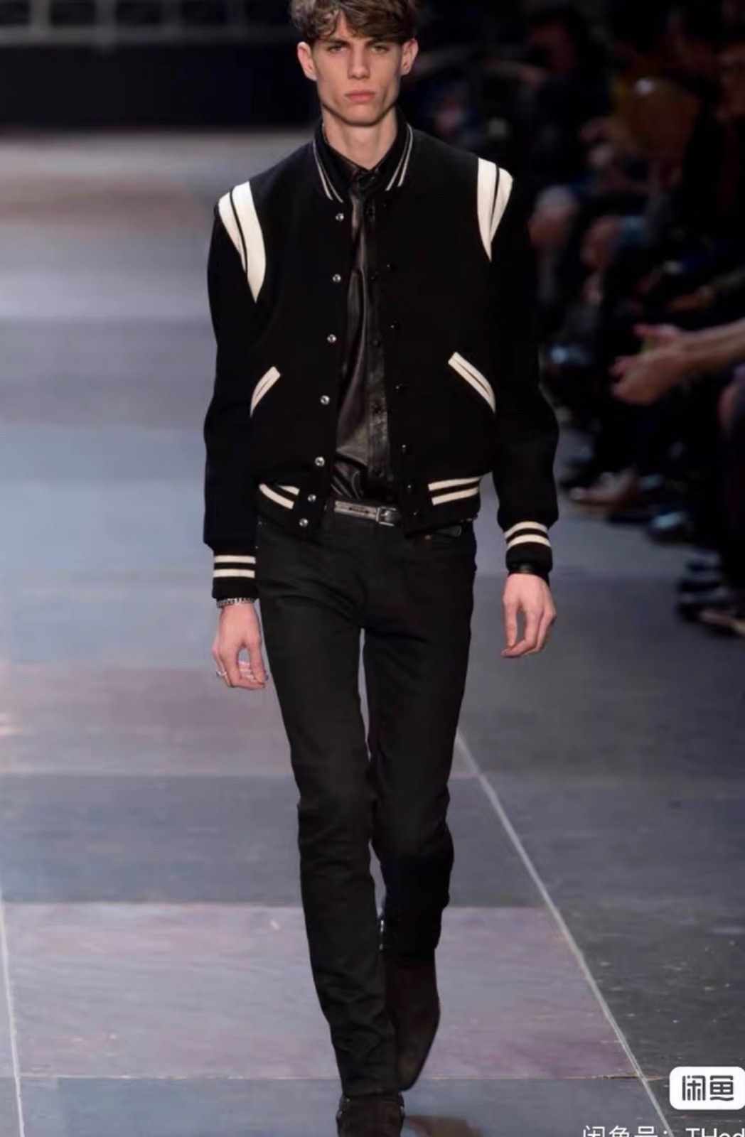 Saint Laurent Paris Saint Laurent SLP 2014FW Black & White Varsity Jacket Size US L / EU 52-54 / 3 - 8 Thumbnail