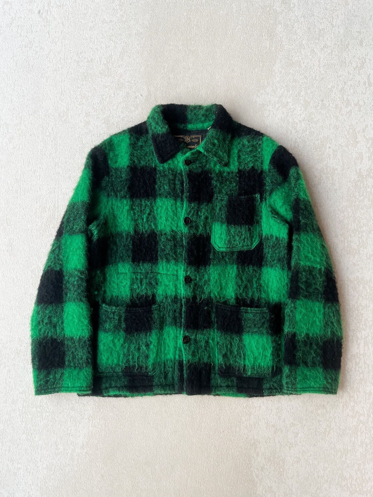 Japanese Brand BohemianS 🇯🇵 Wool / Mohair Plaid Chore jacket Size US L / EU 52-54 / 3 - 1 Thumbnail