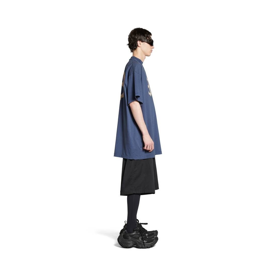 Balenciaga o1srvl11e1025 Crypto T-Shirt Oversized in Blue Size US M / EU 48-50 / 2 - 3 Thumbnail