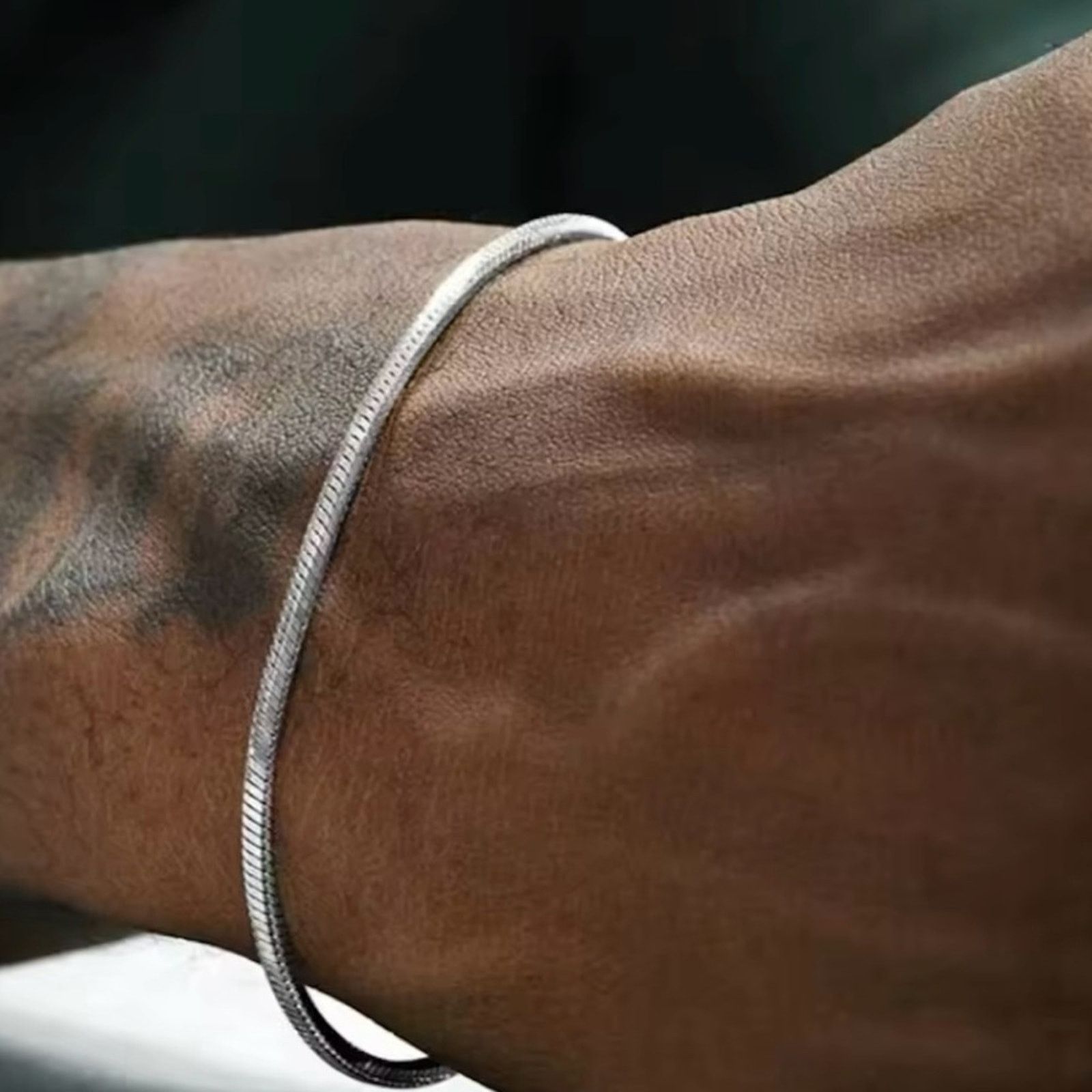 Other Snake Chain Bracelet for Men Hip Hop Simple Bracelet 7.5” Size ONE SIZE - 3 Thumbnail