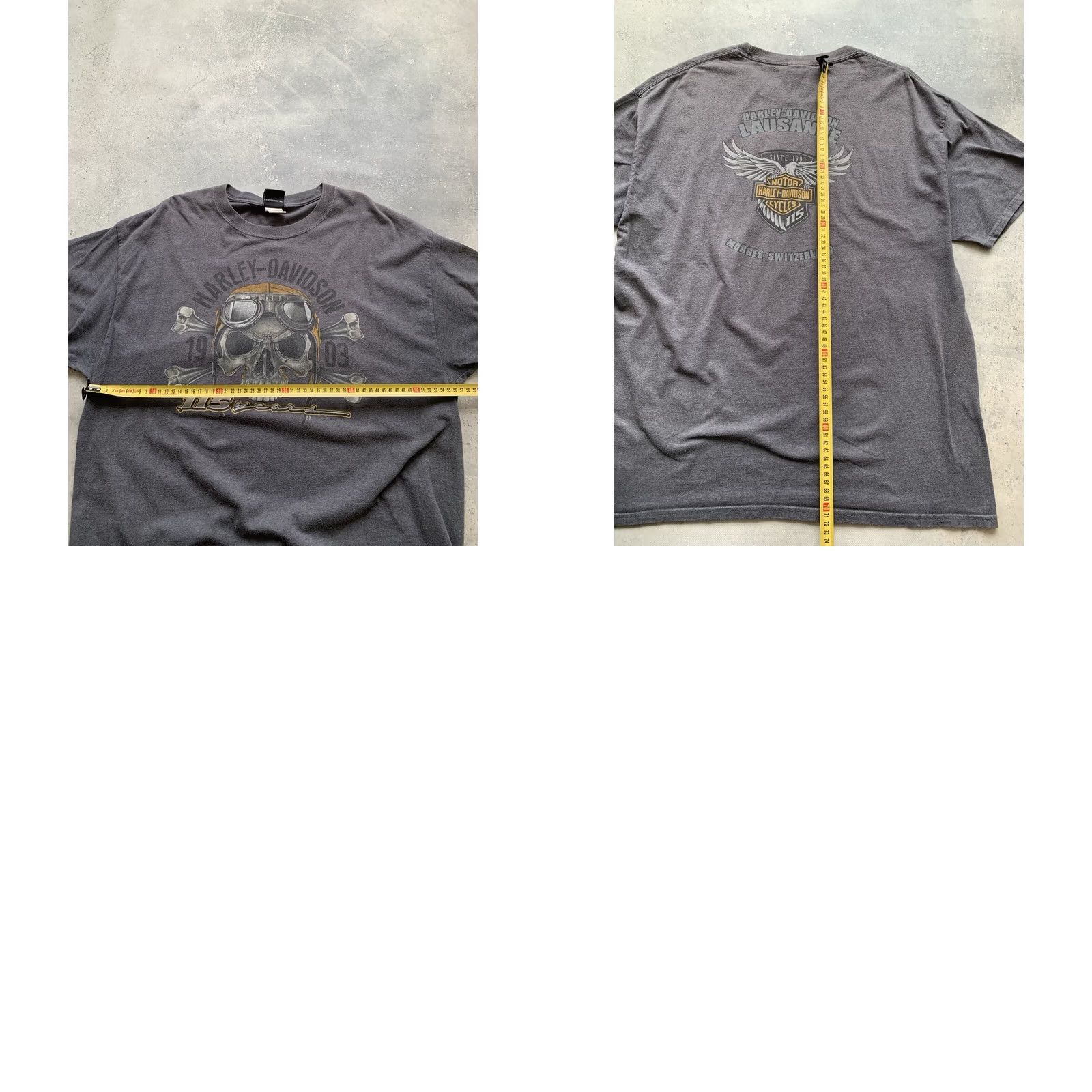 Harley Davidson Harley-Davidson T-Shirt Men XL Gray Crew Neck Graphic Print 115 Years Lausanne Morges Switzerland Shirt Men XL Gray Harley-Davidson Tee Size US XL / EU 56 / 4 - 8 Thumbnail