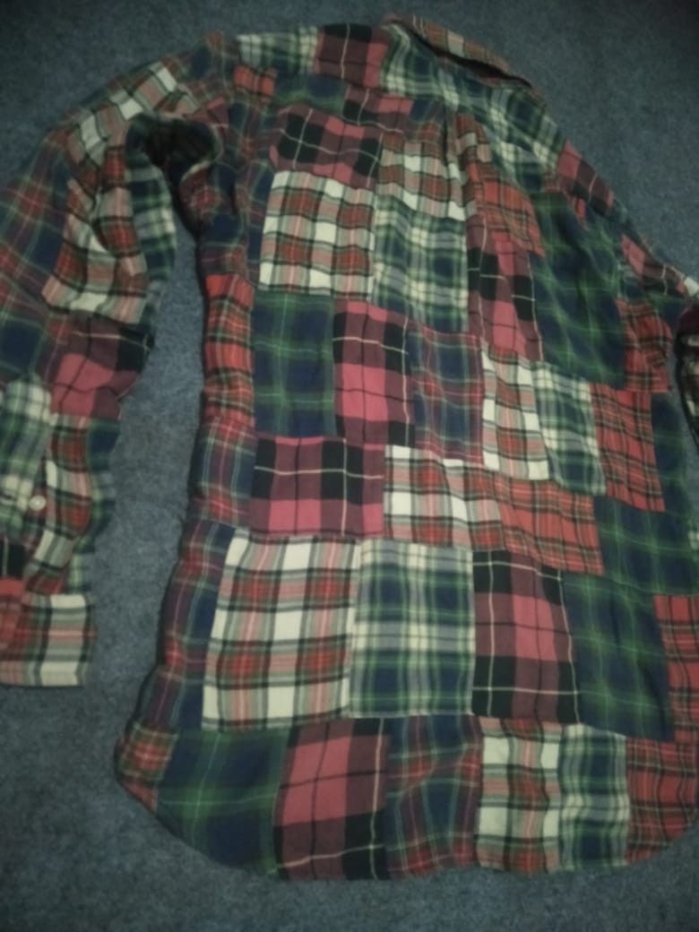 Polo Ralph Lauren × Ralph Lauren × Vintage Ralph Lauren Patchwork Plaid Flannel Shirt Size US L / EU 52-54 / 3 - 3 Thumbnail