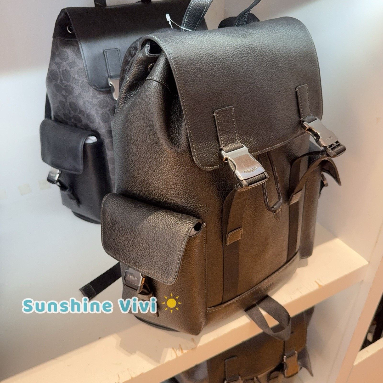 Coach NWT COACH MEN'S Clark Backpack pebble leather CCF89 black Size ONE SIZE - 2 Thumbnail