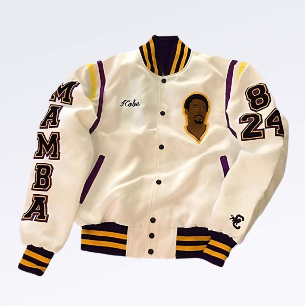 image of Nba Kobe Bryant Mamba XL White Varsity Jacket, Men's