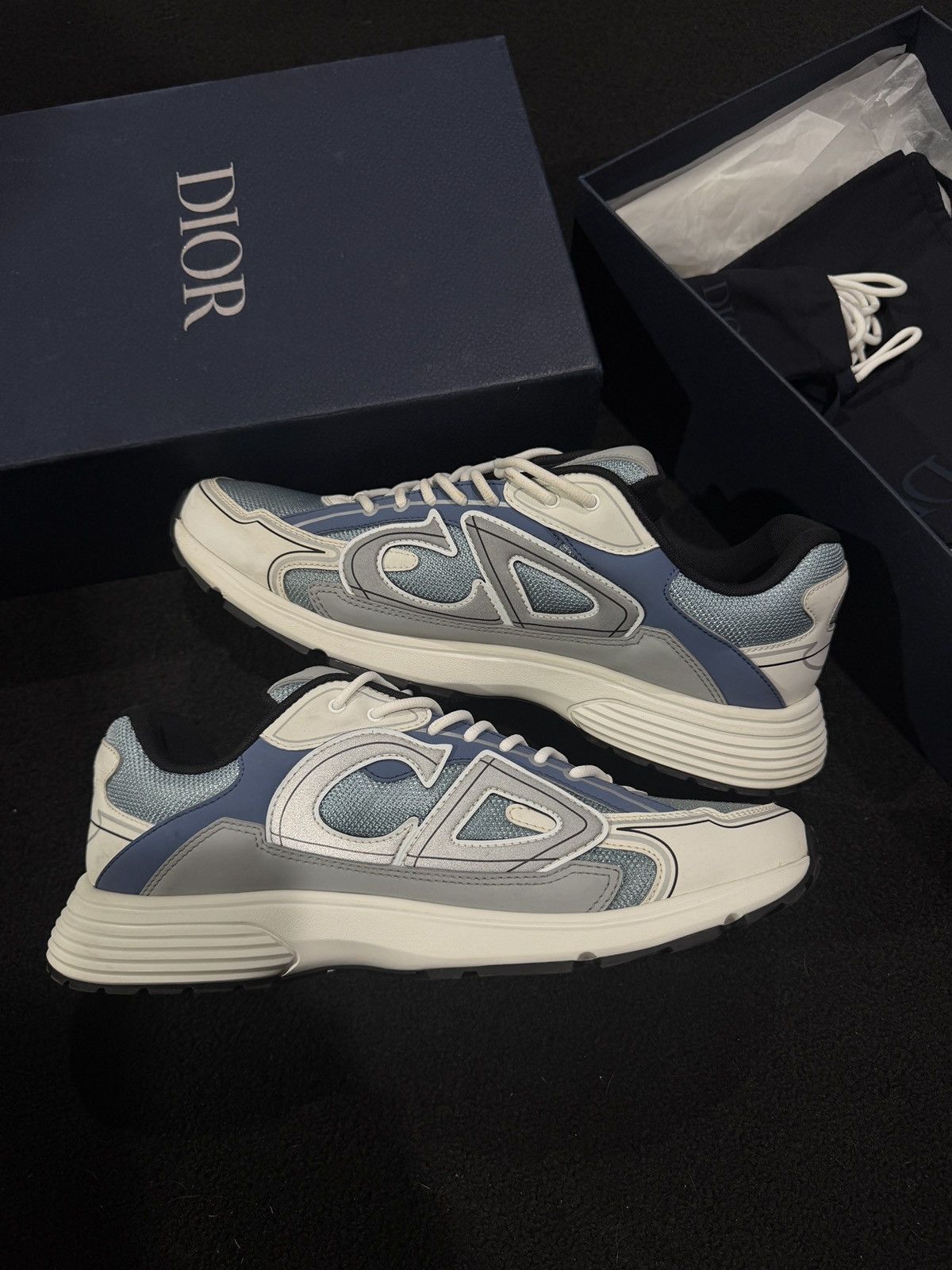 Dior Dior B30 grey/blue sneakers size 13-14M Size US 14 / EU 47 - 2 Thumbnail