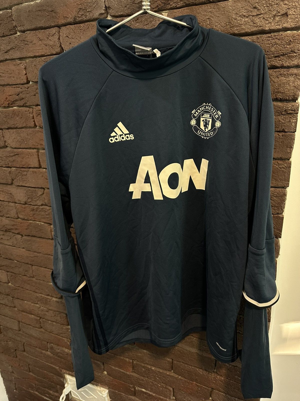 Pre-owned Adidas X Manchester United Adidas Manchester United Jersey Training Sweatshirt 2016 In Blue