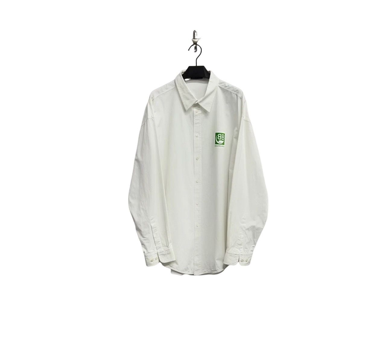 Balenciaga Balenciaga Green Logo Button Up Shirt Size M Size US M / EU 48-50 / 2 - 1 Thumbnail