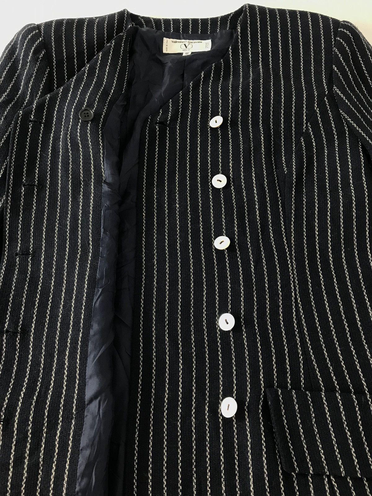 Valentino Valentino Garavani Pinstripe Double Breasted Blazer Coat Size M / US 6-8 / IT 42-44 - 5 Thumbnail
