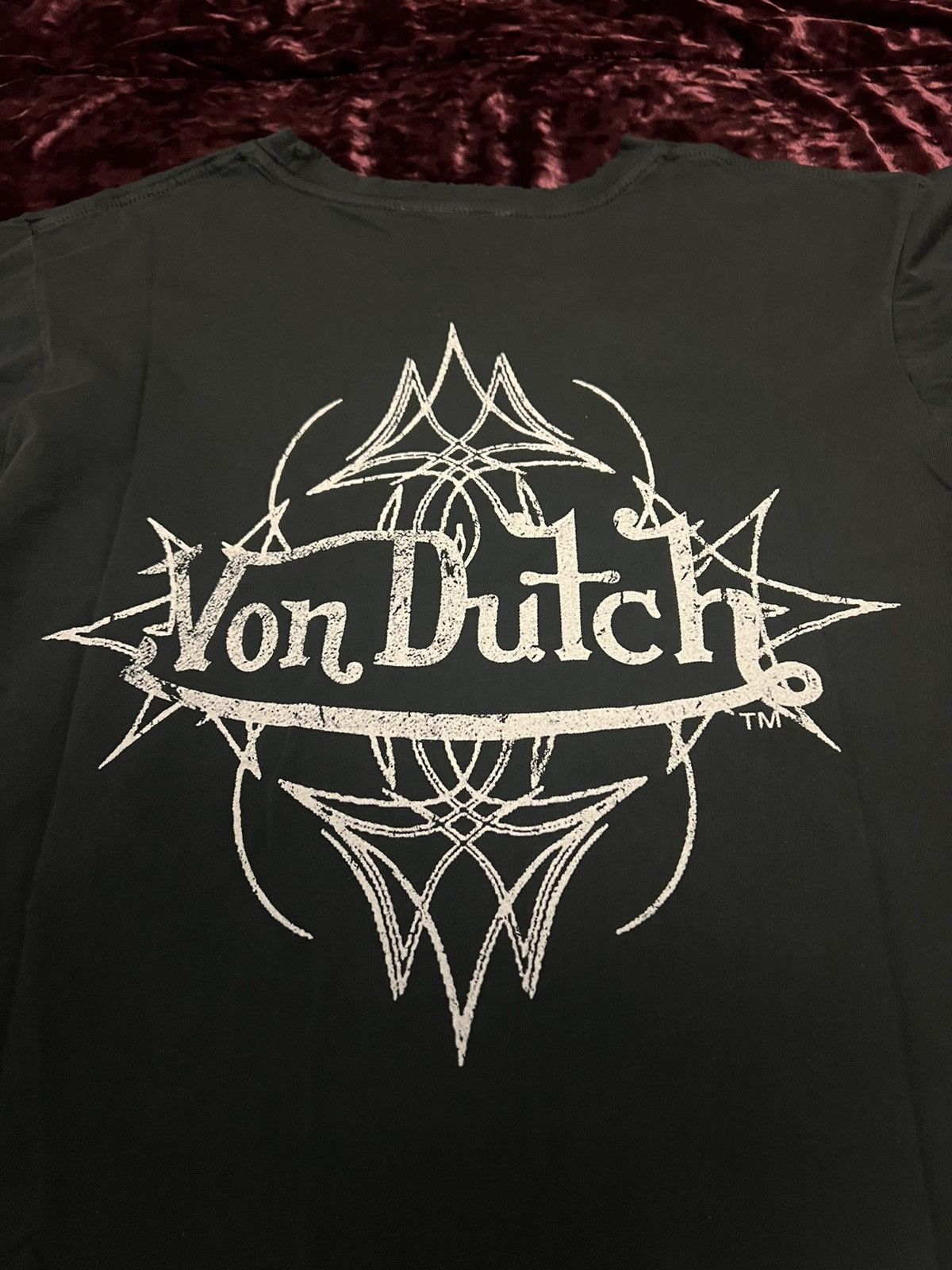 Von Dutch Von Dutch VINTAGE BLACK & WHITE DISTRESSED CHOPPER TEE Size US S / EU 44-46 / 1 - 2 Thumbnail