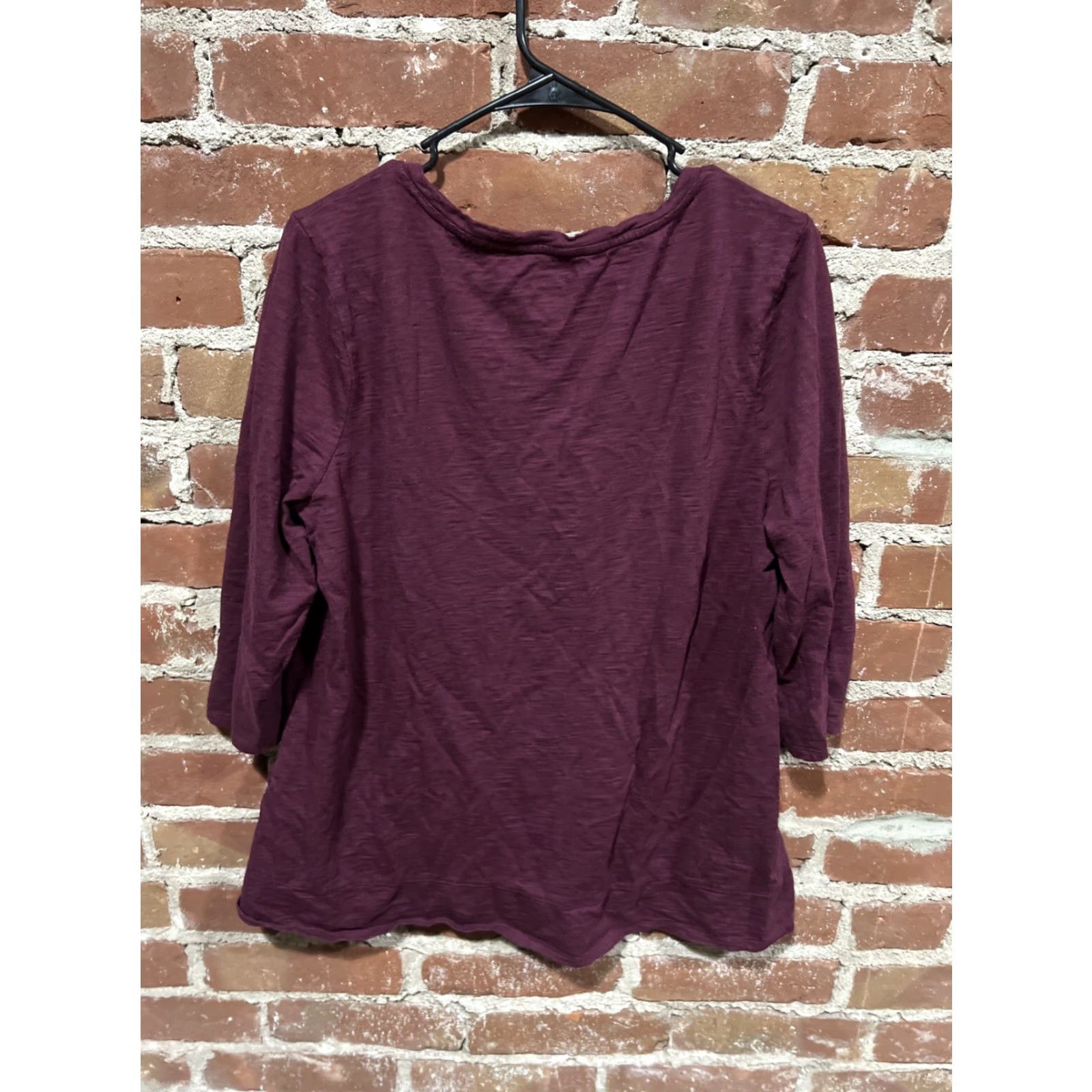 Vintage CHICO'S Shirt Womens XL Maroon The Ultimate Tee Long Sleeve Cotton Modal Spandex Size XL / US 12-14 / IT 48-50 - 3 Thumbnail
