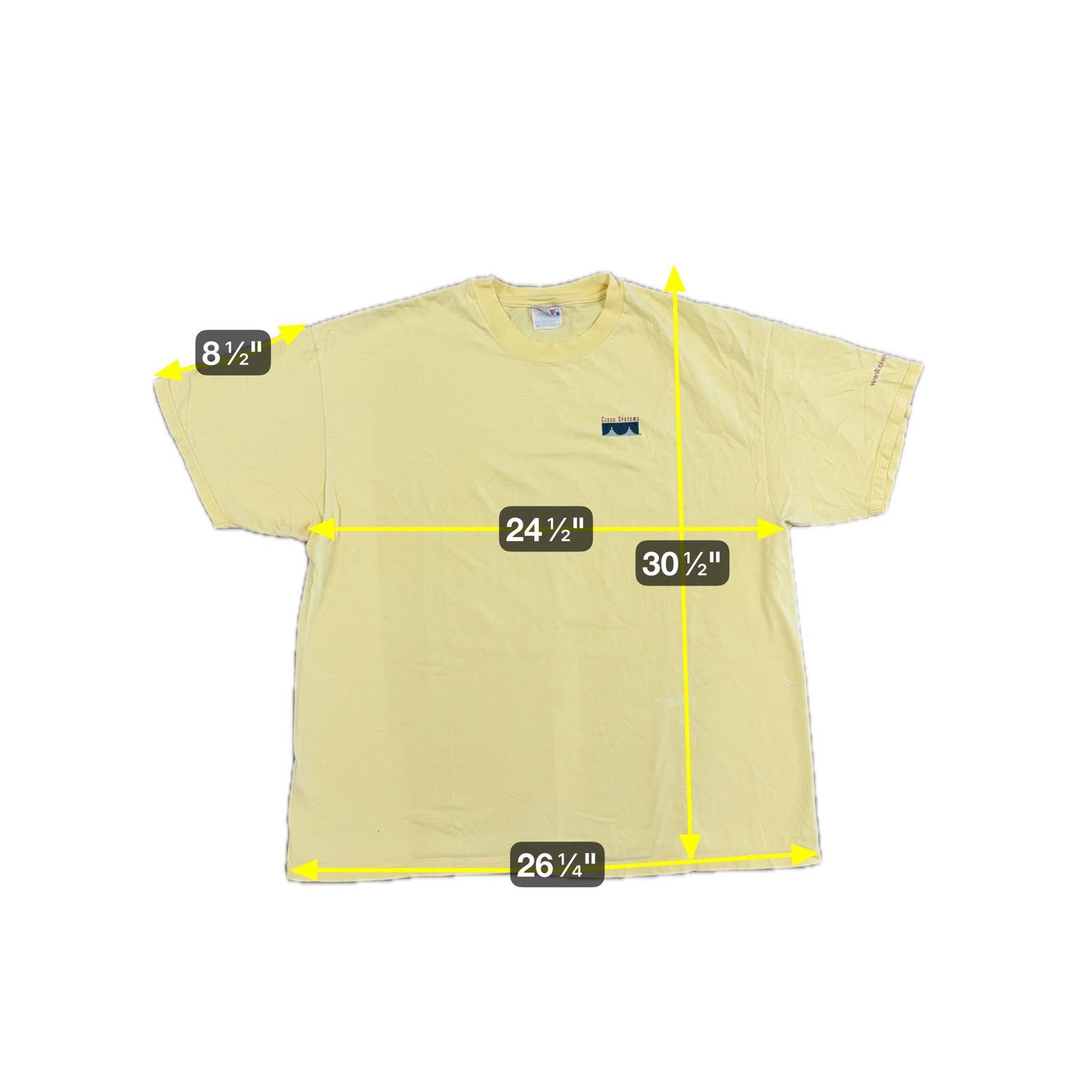 Hanes Vintage Cisco Systems T-Shirt Hanes Beefy-T 2XL Yellow GRAIL Size US XXL / EU 58 / 5 - 11 Thumbnail