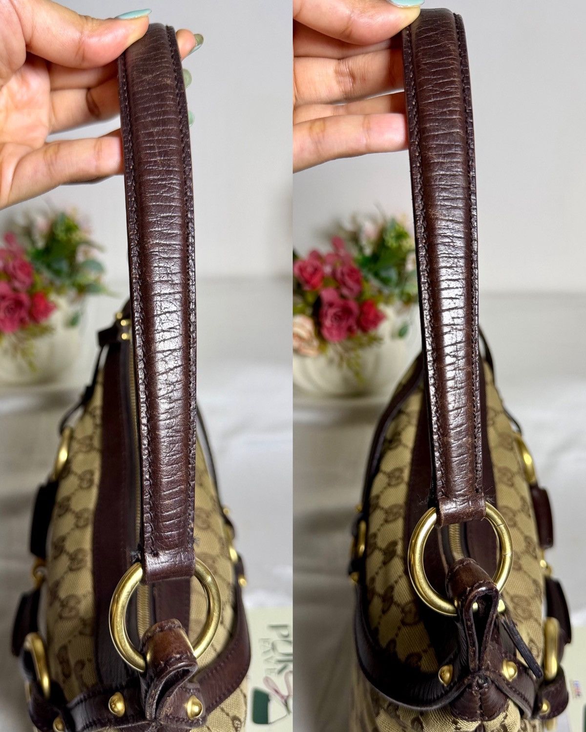 Gucci Authentic GUCCI Horsebit GG Canvas Brown Hobo Shoulder Bag Size ONE SIZE - 23 Thumbnail