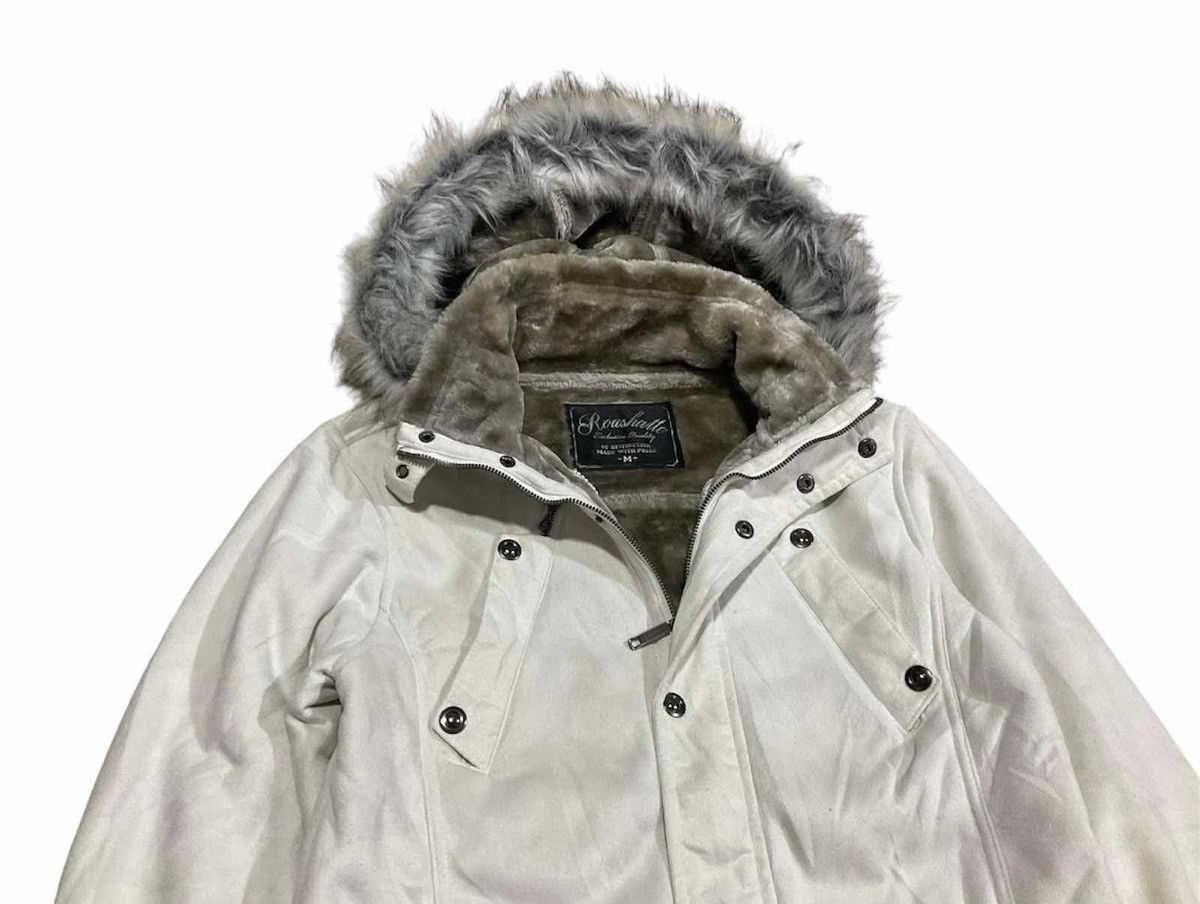 14th Addiction 🔥Sick Y2K Roushatte Faux Fur Suede Leather Jacket Hooded Size US M / EU 48-50 / 2 - 2 Thumbnail